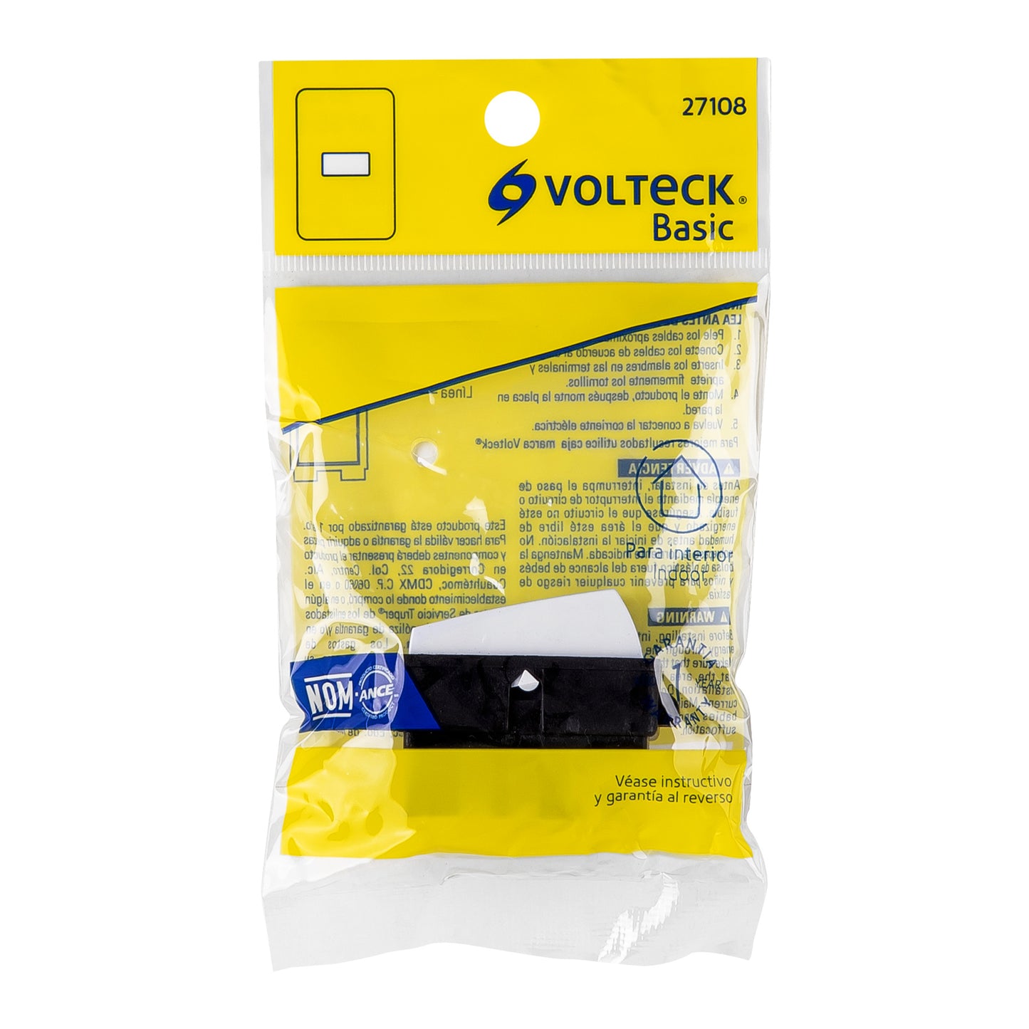 Interruptor sencillo, Volteck Basic | APSE-B | 27108