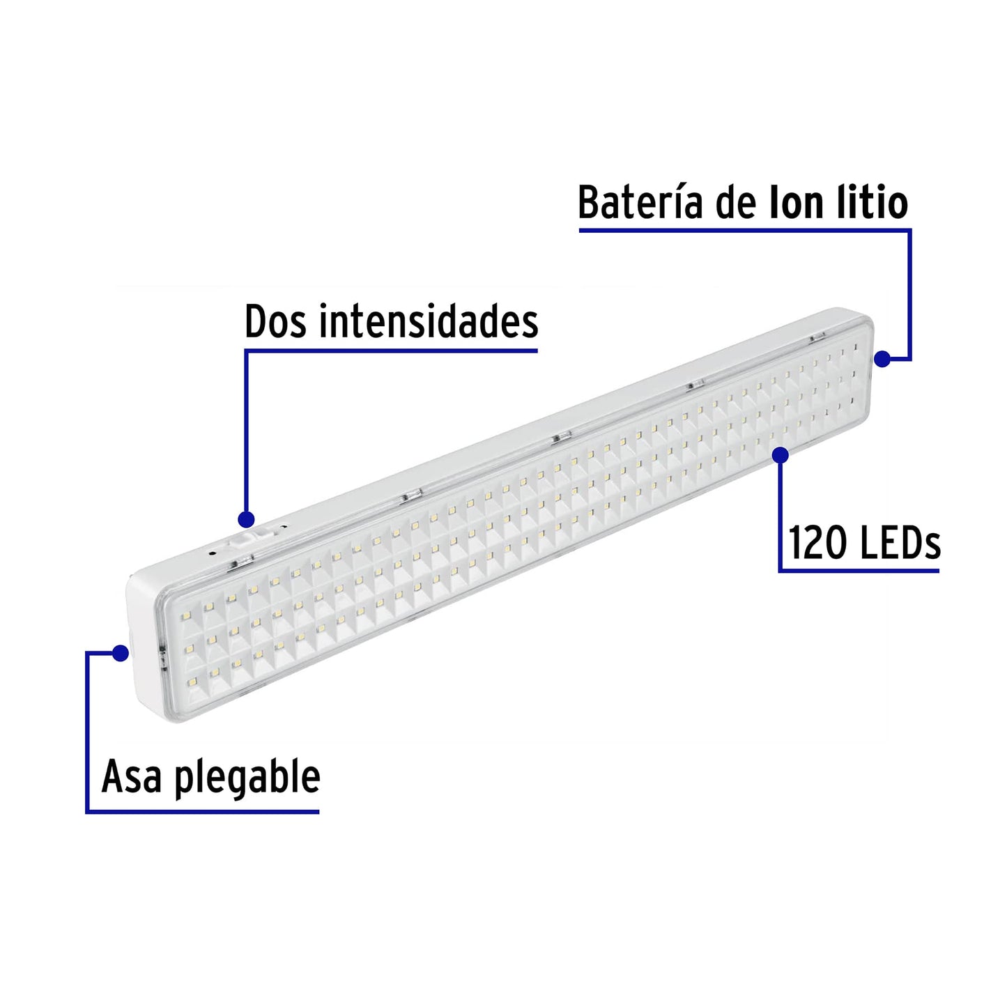 Lámpara de emergencia de 120 Leds 1000 lm recargable Volteck | LAE-120 | 43010