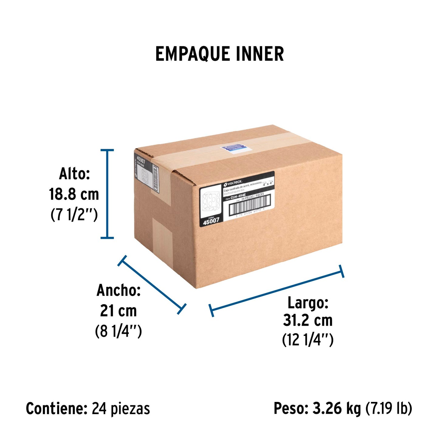 Caja cuadrada 4' x 4' económica, Volteck | CCH-4X4E | 45007