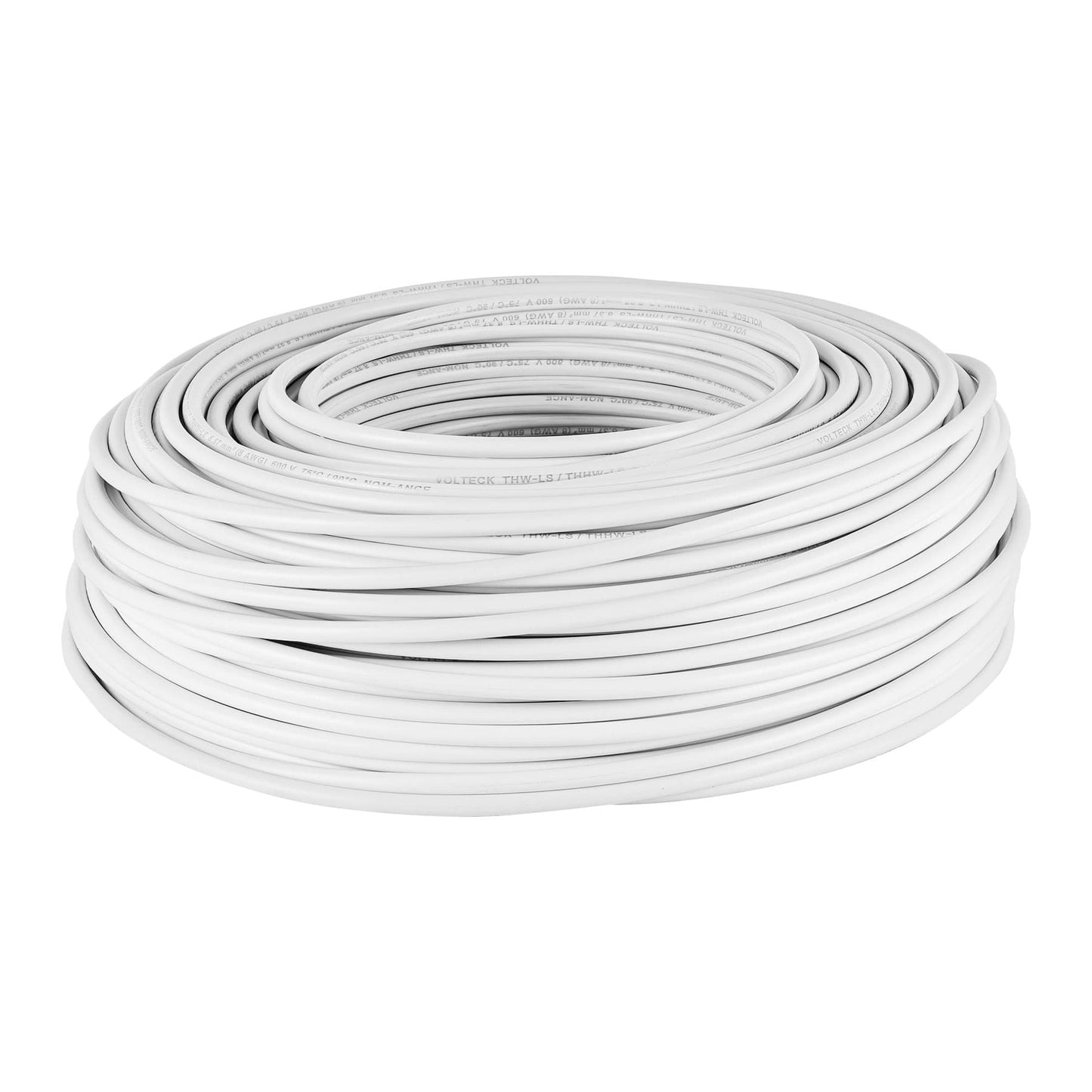 Rollo de 100 m de cable THHW-LS 8 AWG blanco, Volteck | CAB-8B | 46054