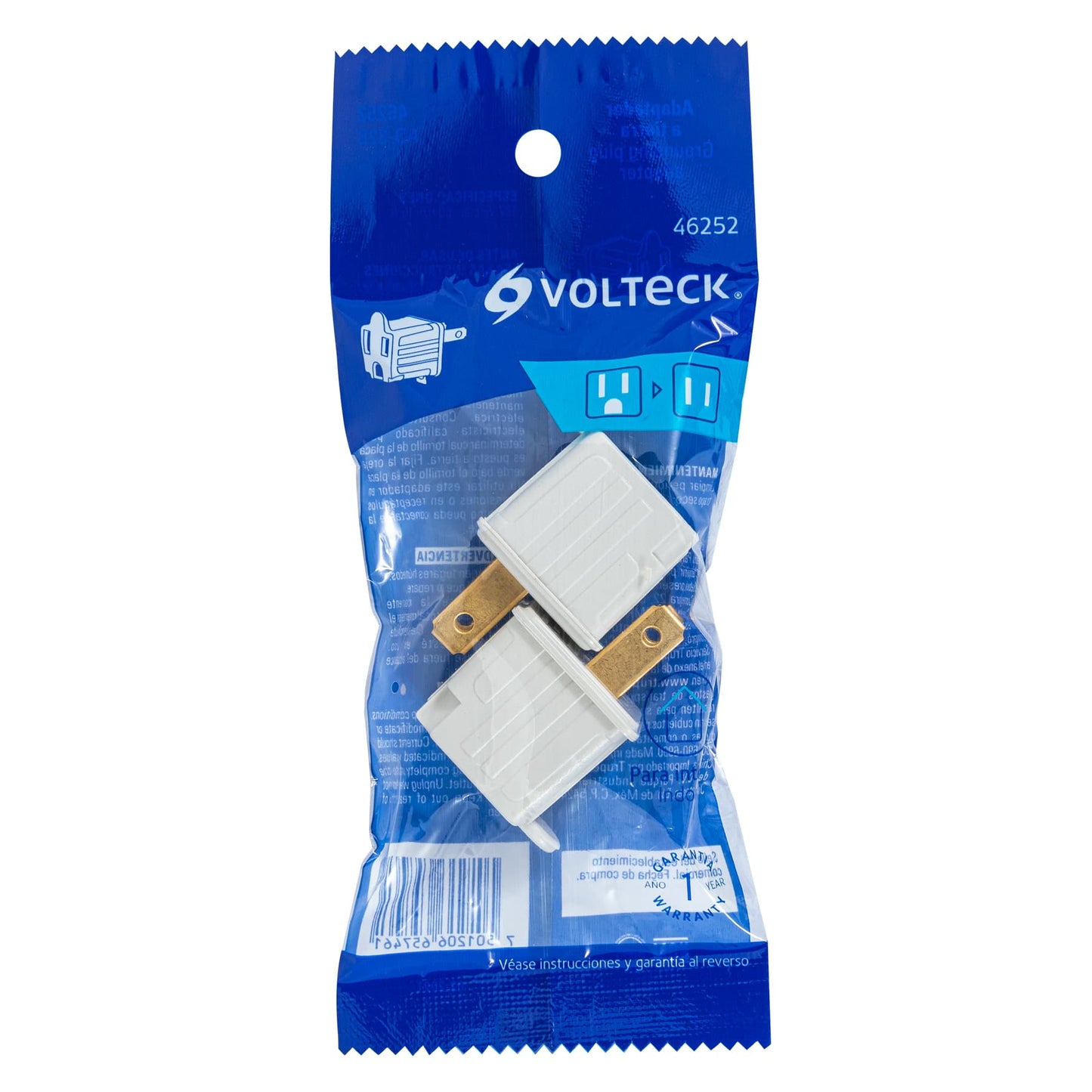 Bolsa con 2 adaptadores 3 a 2 blancos, Volteck | AD-32B | 46252