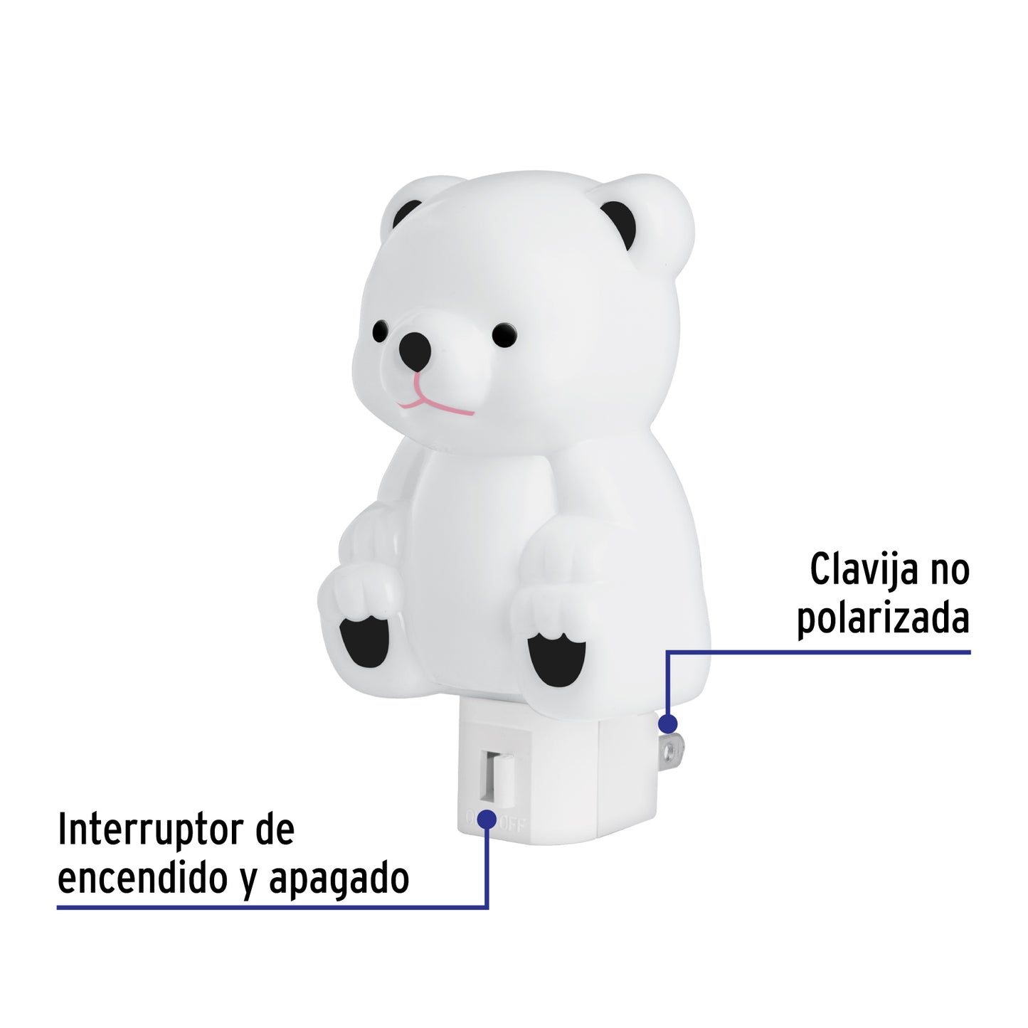 Luz de noche con lámpara E12, oso, Volteck | LUZ-14 | 46288