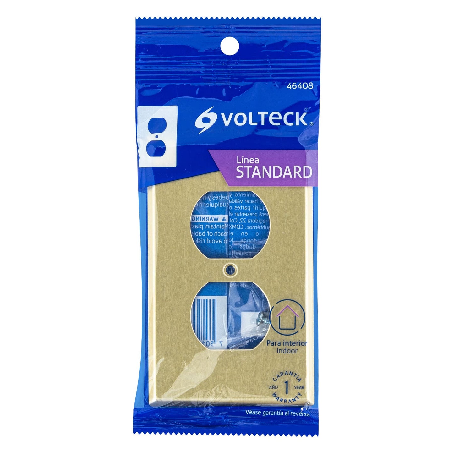 Placa dúplex de aluminio, línea Standard, Volteck | PADO-S | 46408