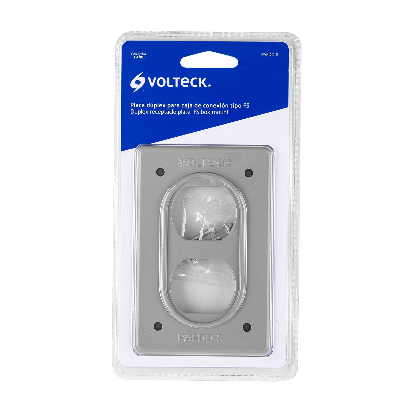 Placa tipo FS, doble, de sobreponer, Volteck | PAFDO-S | 46430