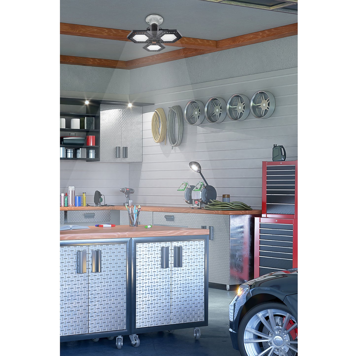 Luminario de LED 50 W, aluminio con 3 paneles abatibles | ABA-700L | 46587