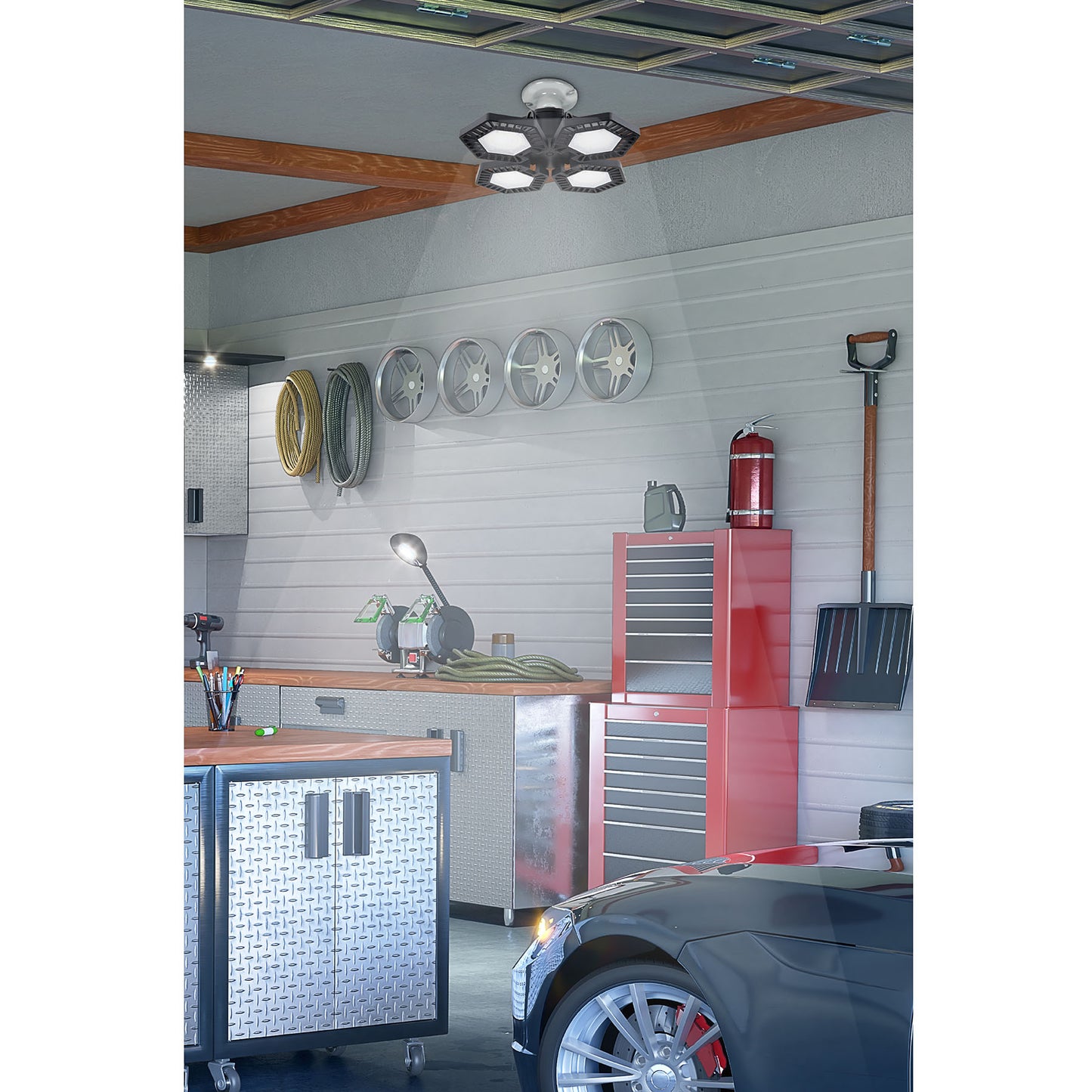 Luminario de LED 100 W, aluminio con 4 paneles abatibles | ABA-701L | 46588