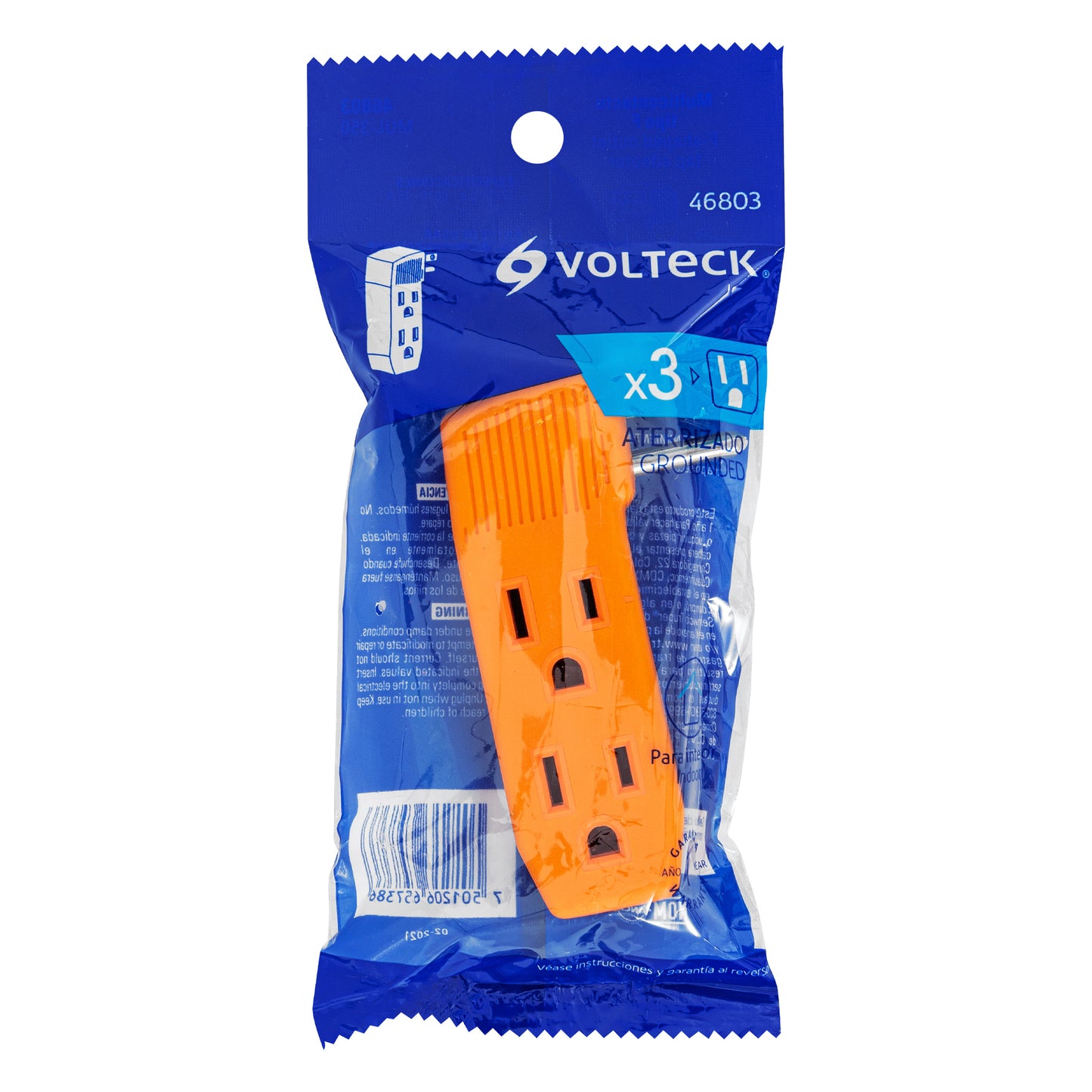 Multicontacto triple aterrizado, tipo 'F' reforzado, Volteck | MUL-350 | 46803