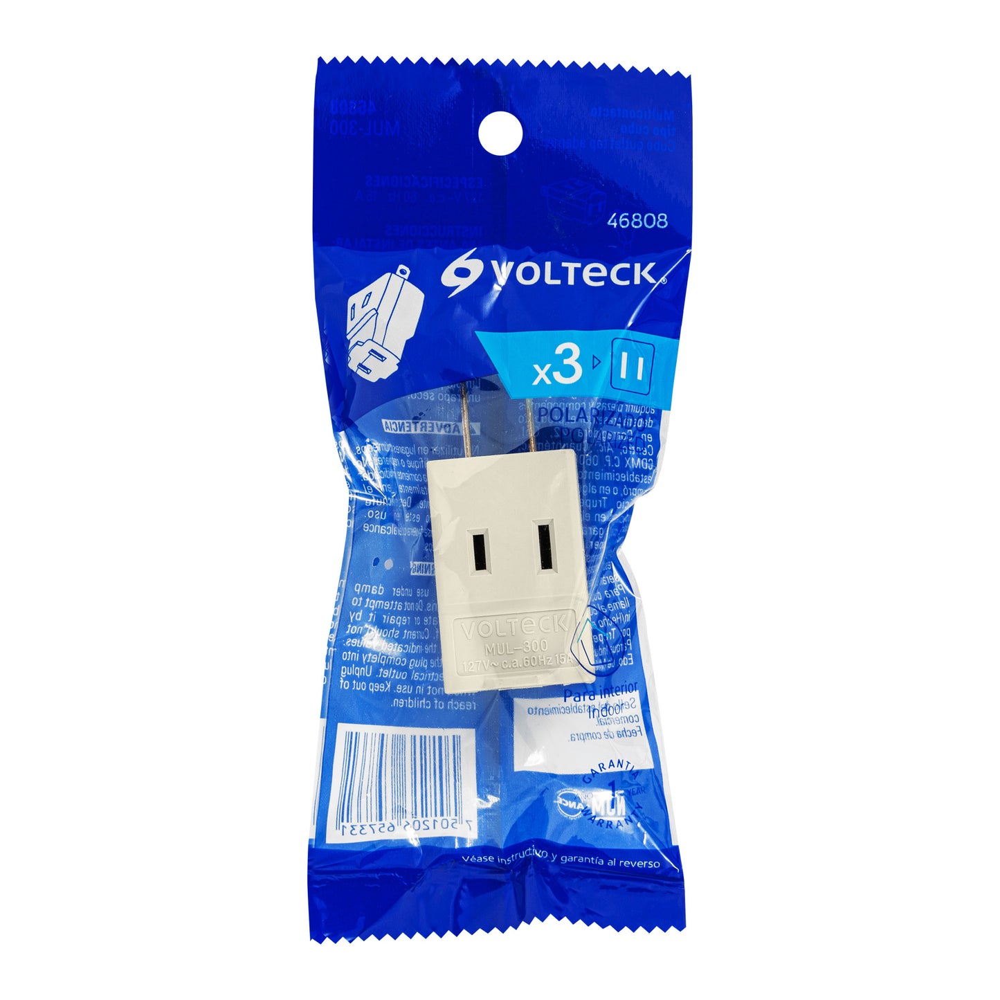 Multicontacto triple, tipo cubo, Volteck | MUL-300 | 46808