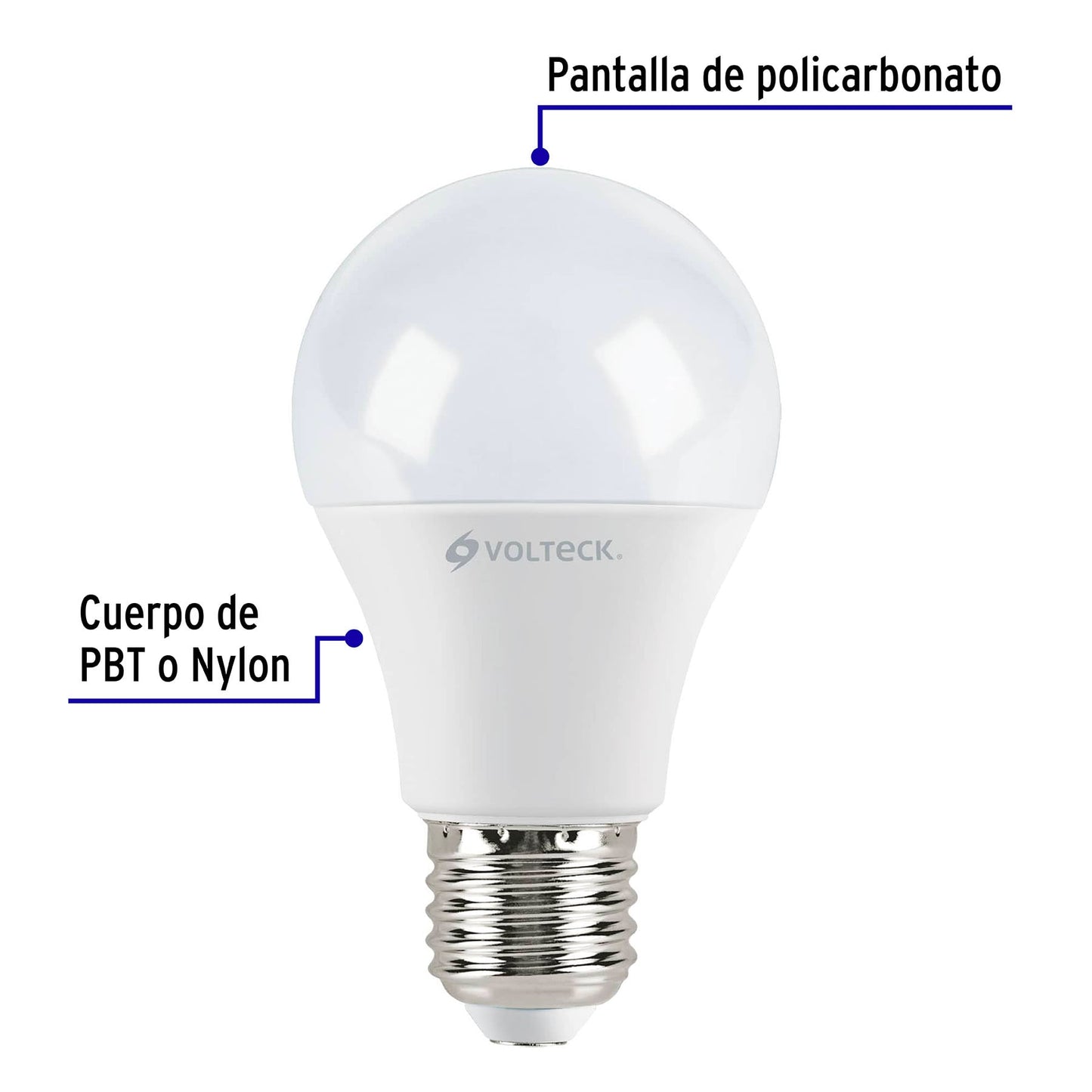 Pack de 4 lámparas LED A19 9 W (equiv. 60 W), luz de día | LED-60FX4 | 46864