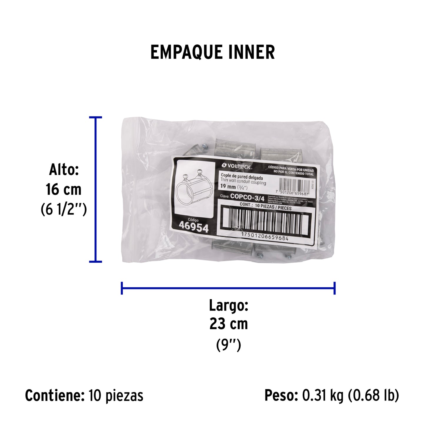 Cople conduit 3/4', Volteck | COPCO-3/4 | 46954