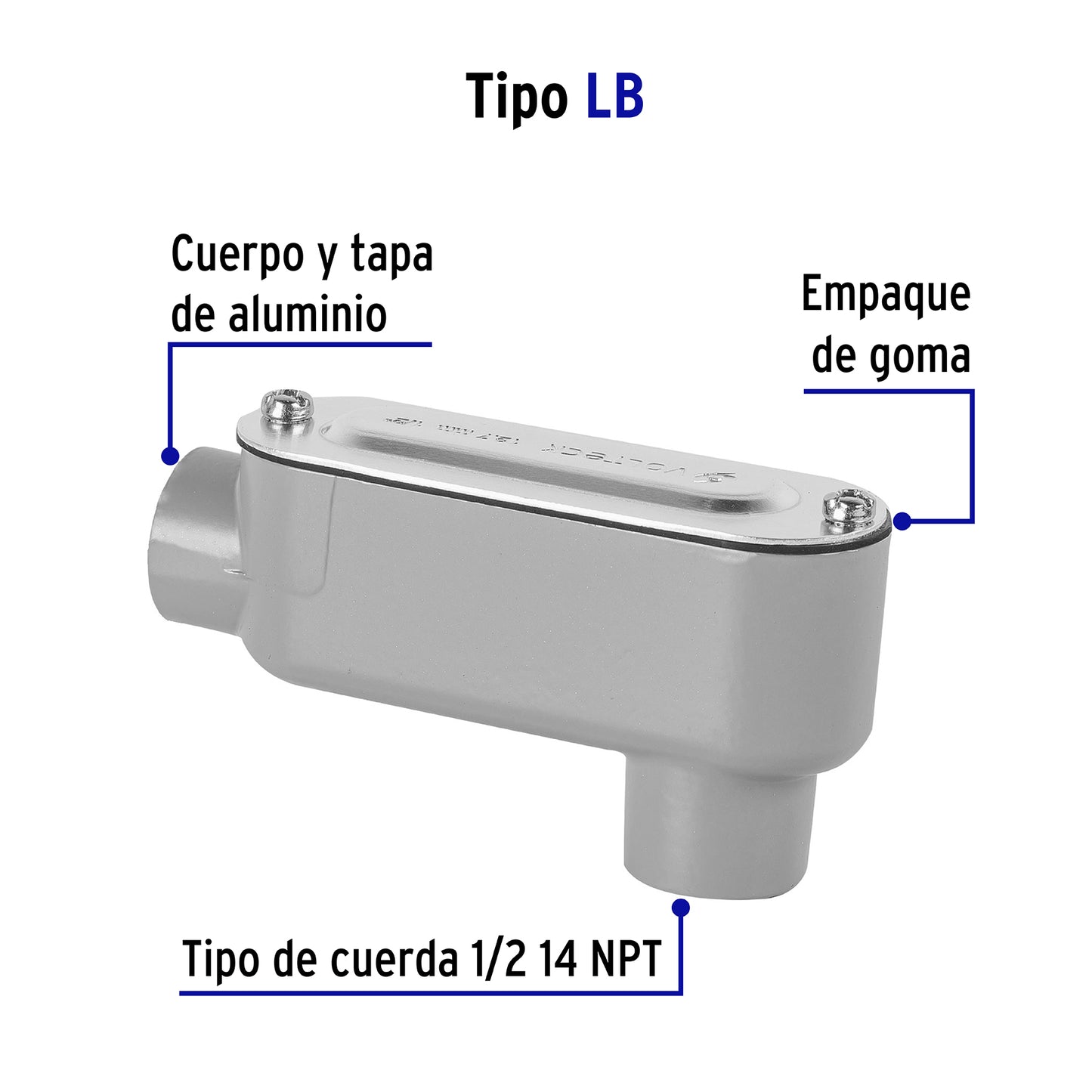 Condulet 1/2' conexión tipo LB, Volteck | COLET-1/2-LB | 46970