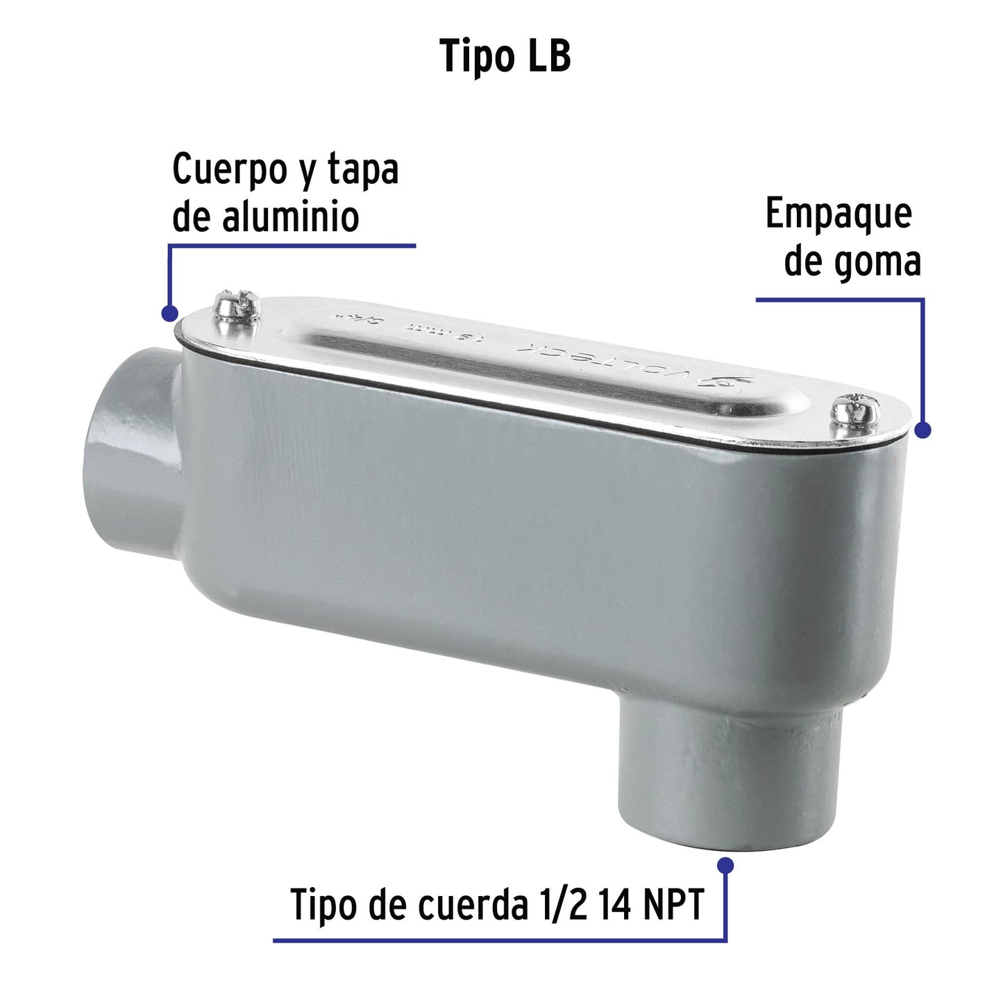 Condulet 3/4' conexión tipo LB, Volteck | COLET-3/4-LB | 46971