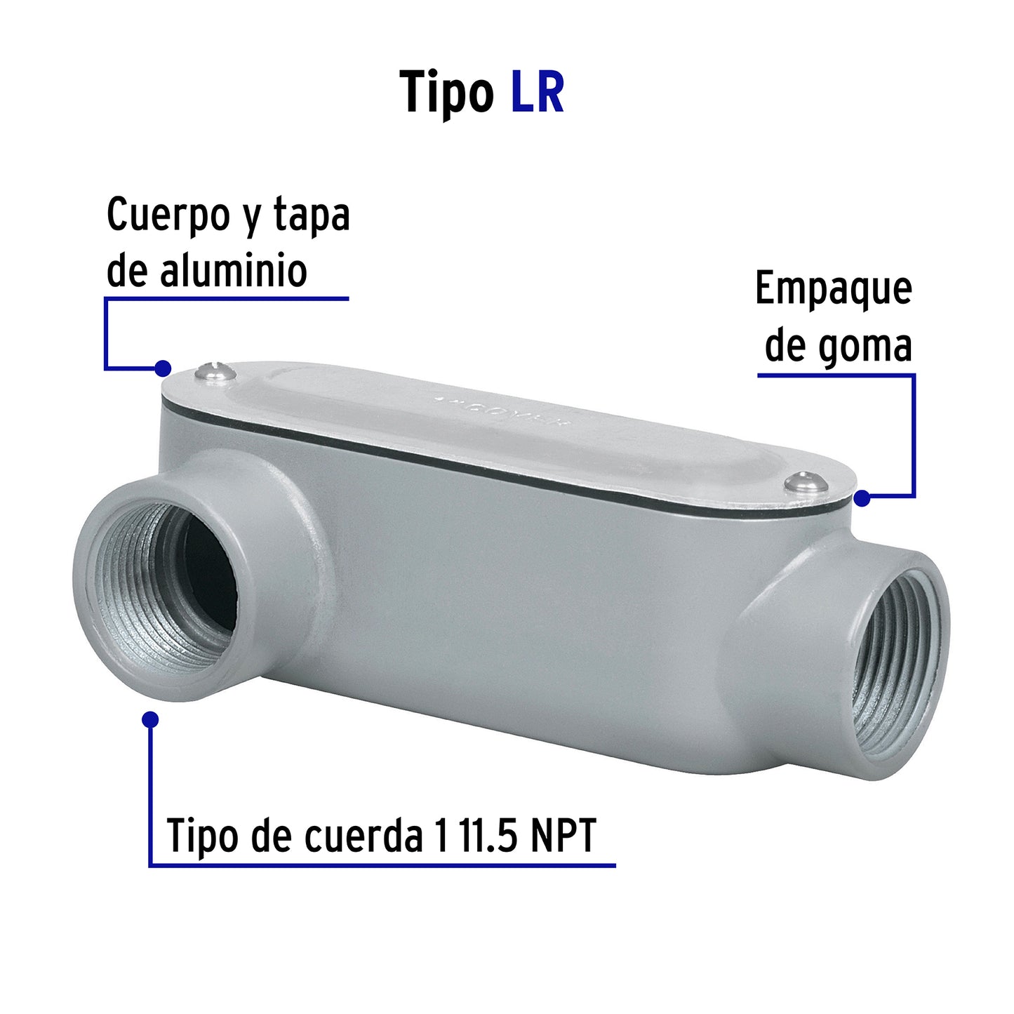 Condulet 1' conexión tipo LR, Volteck | COLET-1-LR | 46975
