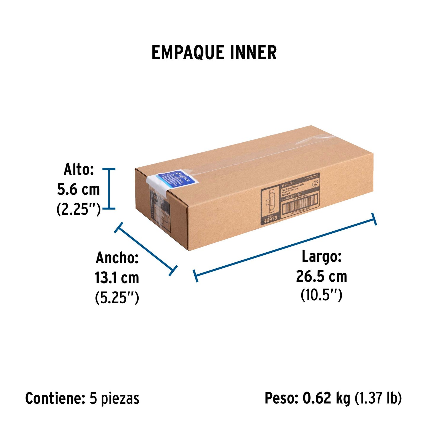 Condulet 1/2' conexión tipo T, Volteck | COLET-1/2-T | 46979
