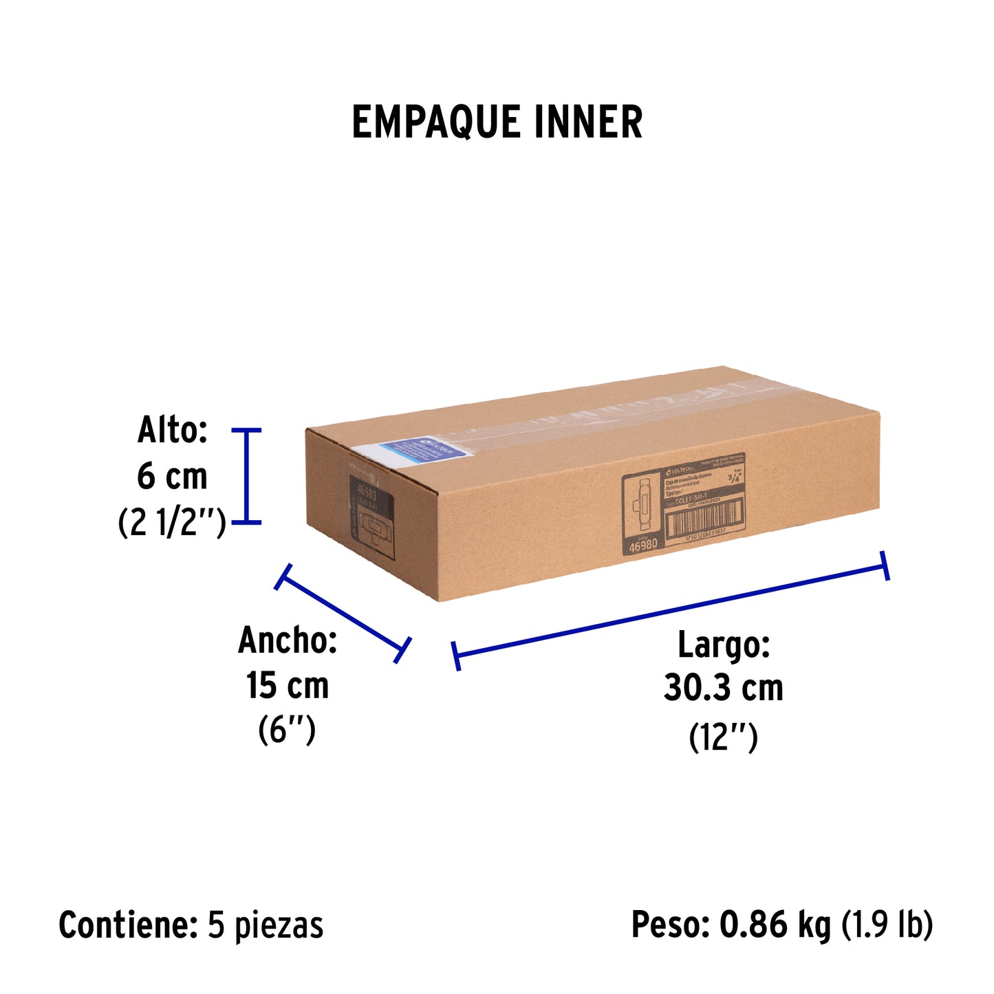 Condulet 3/4' conexión tipo T, Volteck | COLET-3/4-T | 46980
