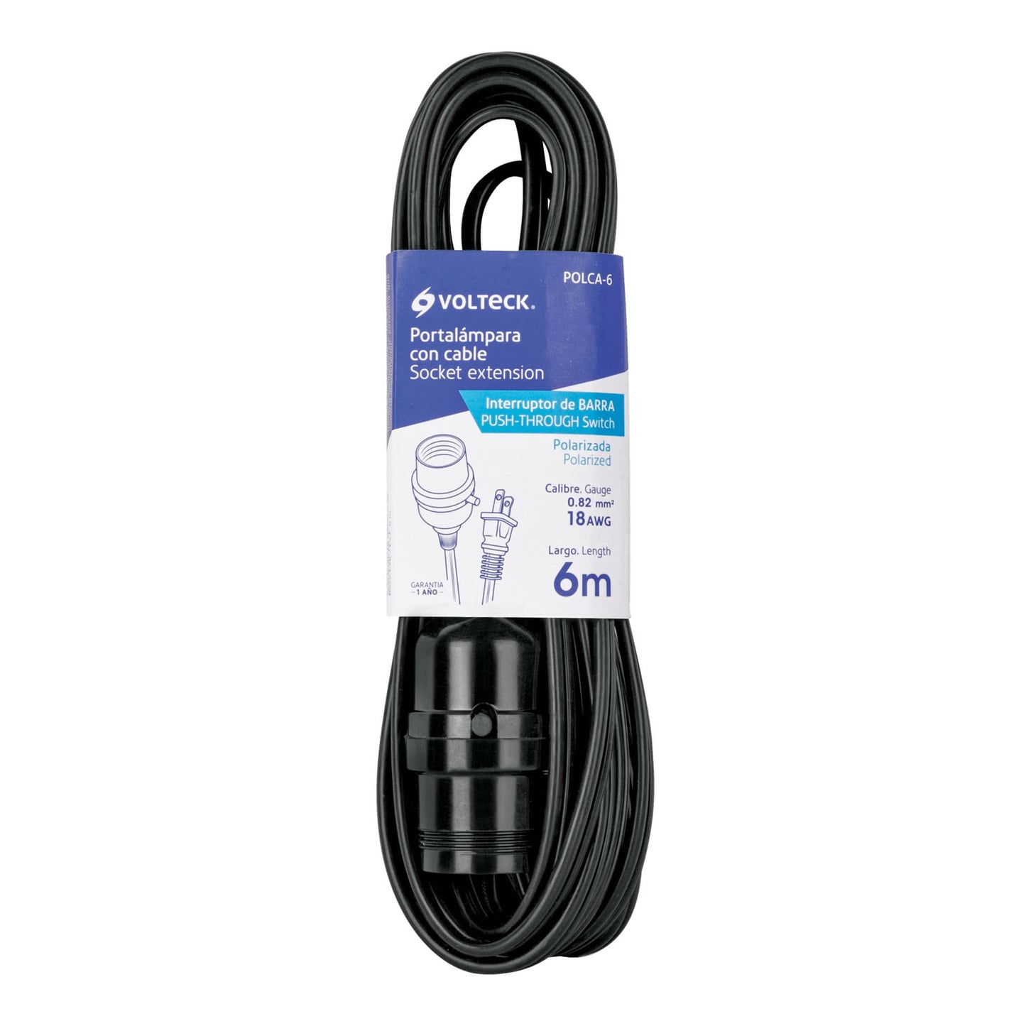 Portalámparas con cable de 6 m, VOLTECK | POLCA-6 | 47143