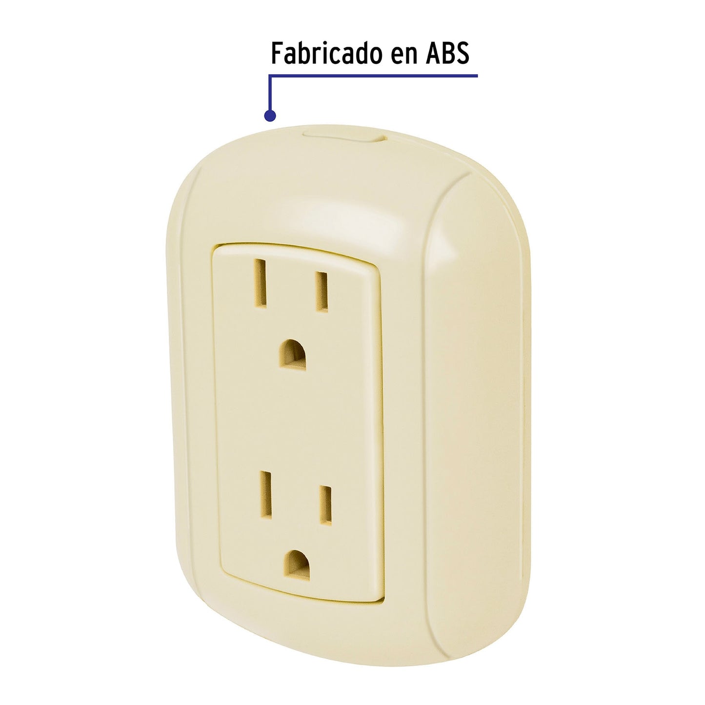 Contacto de sobreponer dúplex 2 polos+ tierra, ABS, Volteck | COSO-DA-2 | 47350