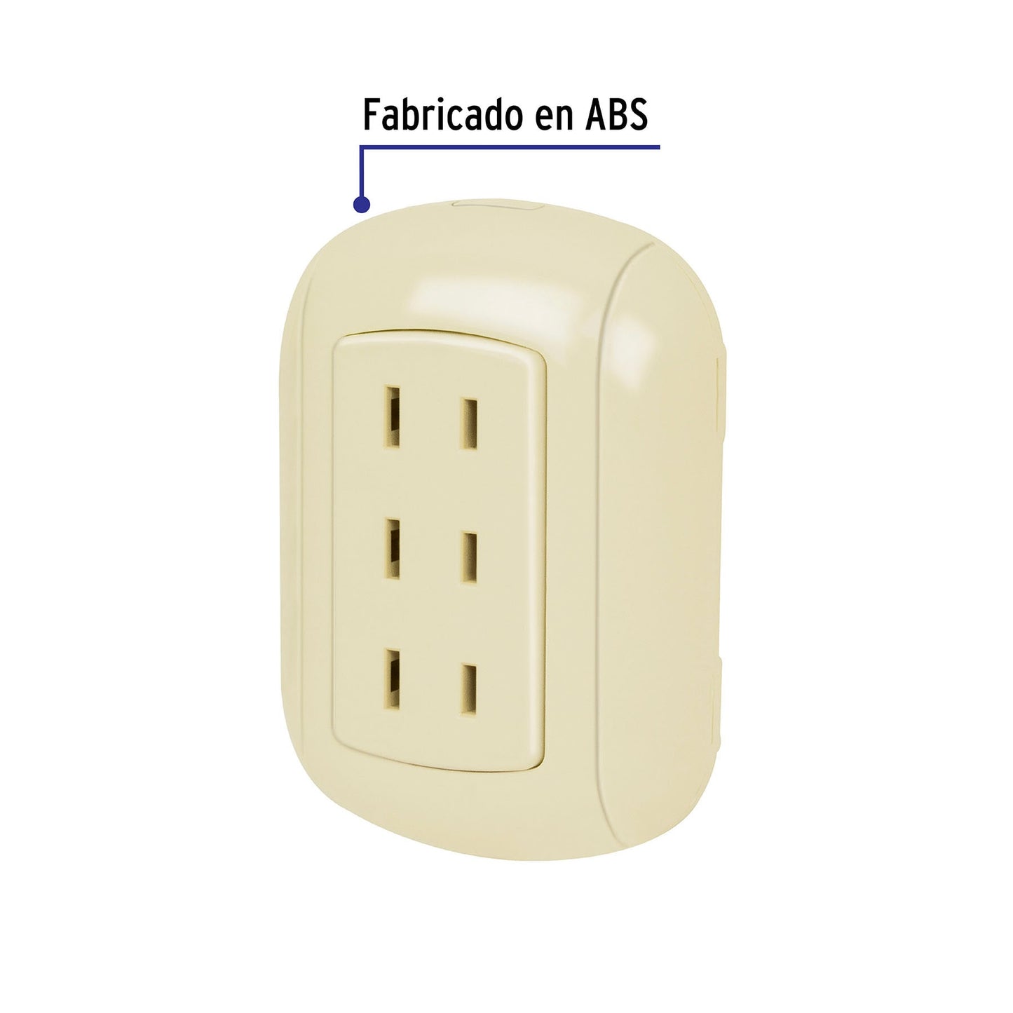 Contacto de sobreponer triple sin tierra, Volteck | COSO-T | 47351