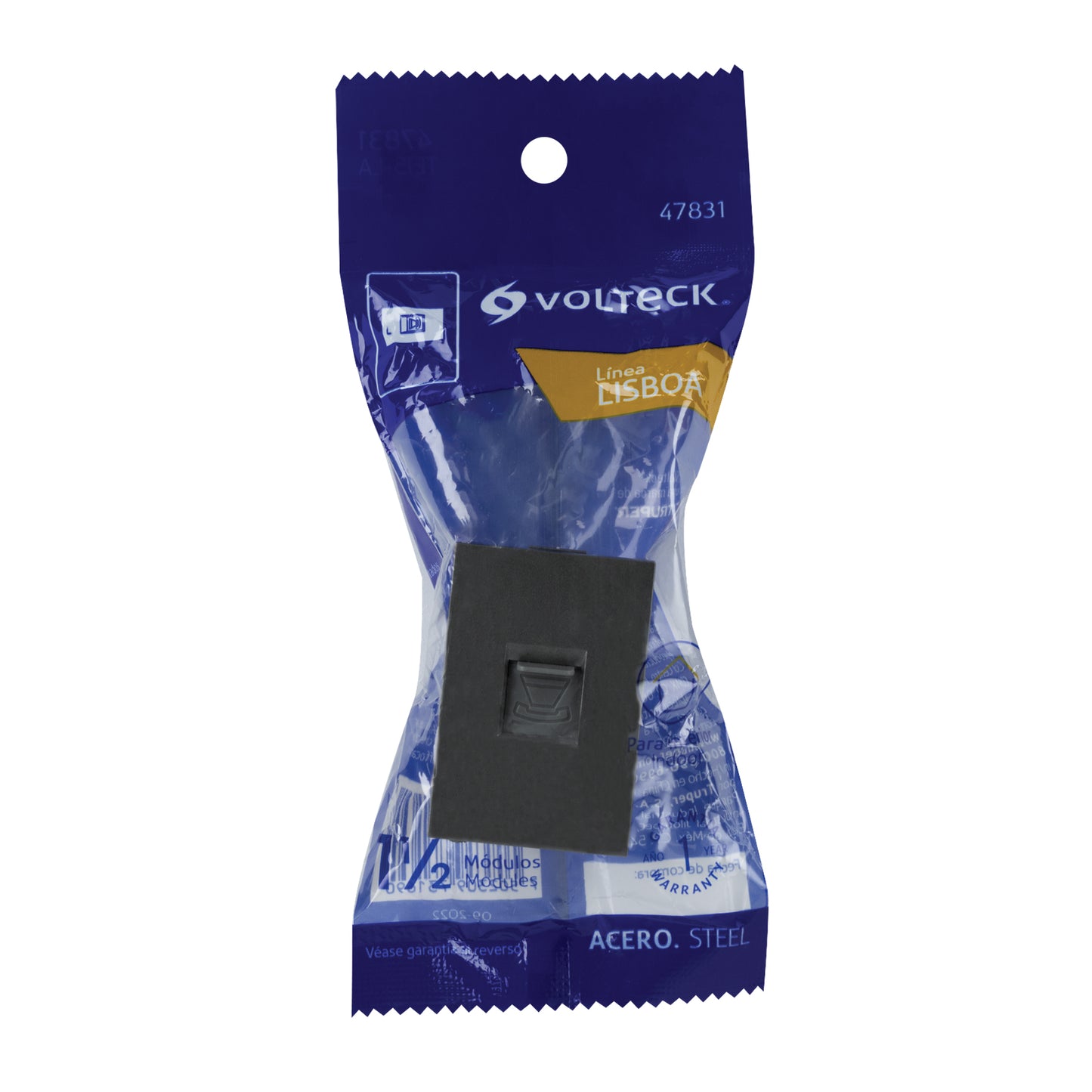 Toma de teléfono acero inox de 1.5 módulos, línea Lisboa | TE15-LA | 47831