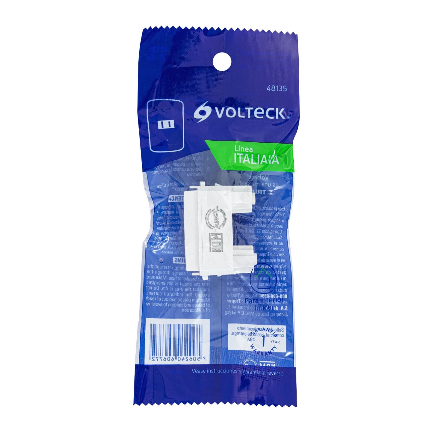 Contacto sencillo, 2polos, sin tierra, línea Italiana,blanco | CO-IB | 48135