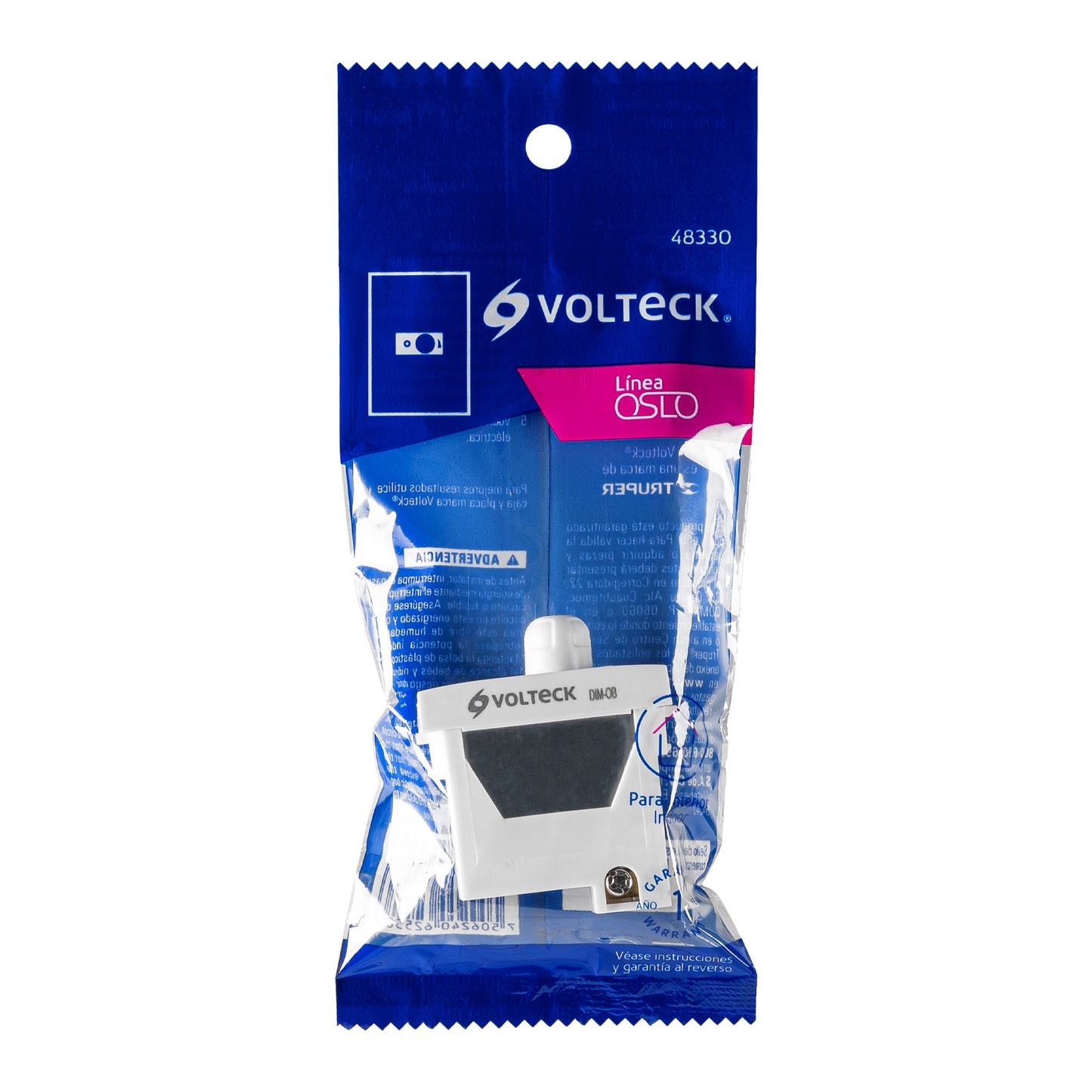 Dimmer giratorio, línea Oslo, color blanco, Volteck | DIM-OB | 48330