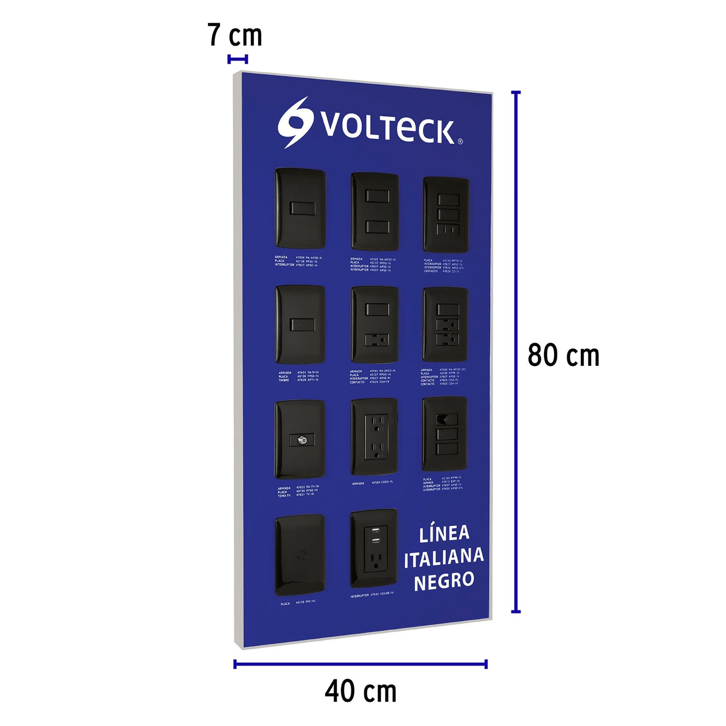 Exhibidor línea italiana negro Volteck | EX-LIN-VK | 57062