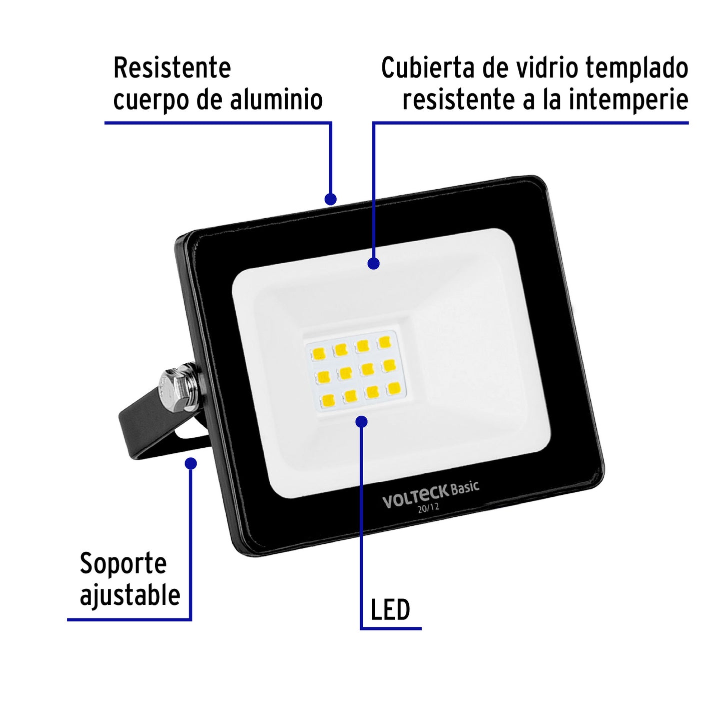 Reflector LED para exteriores 10W 6500K, VOLTECK BASIC | REF-400L | 22040
