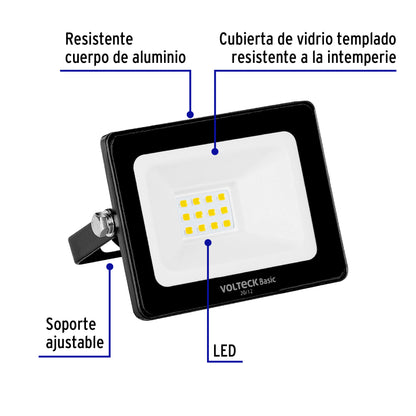 Reflector LED para exteriores 10W 6500K, VOLTECK BASIC | REF-400L | 22040