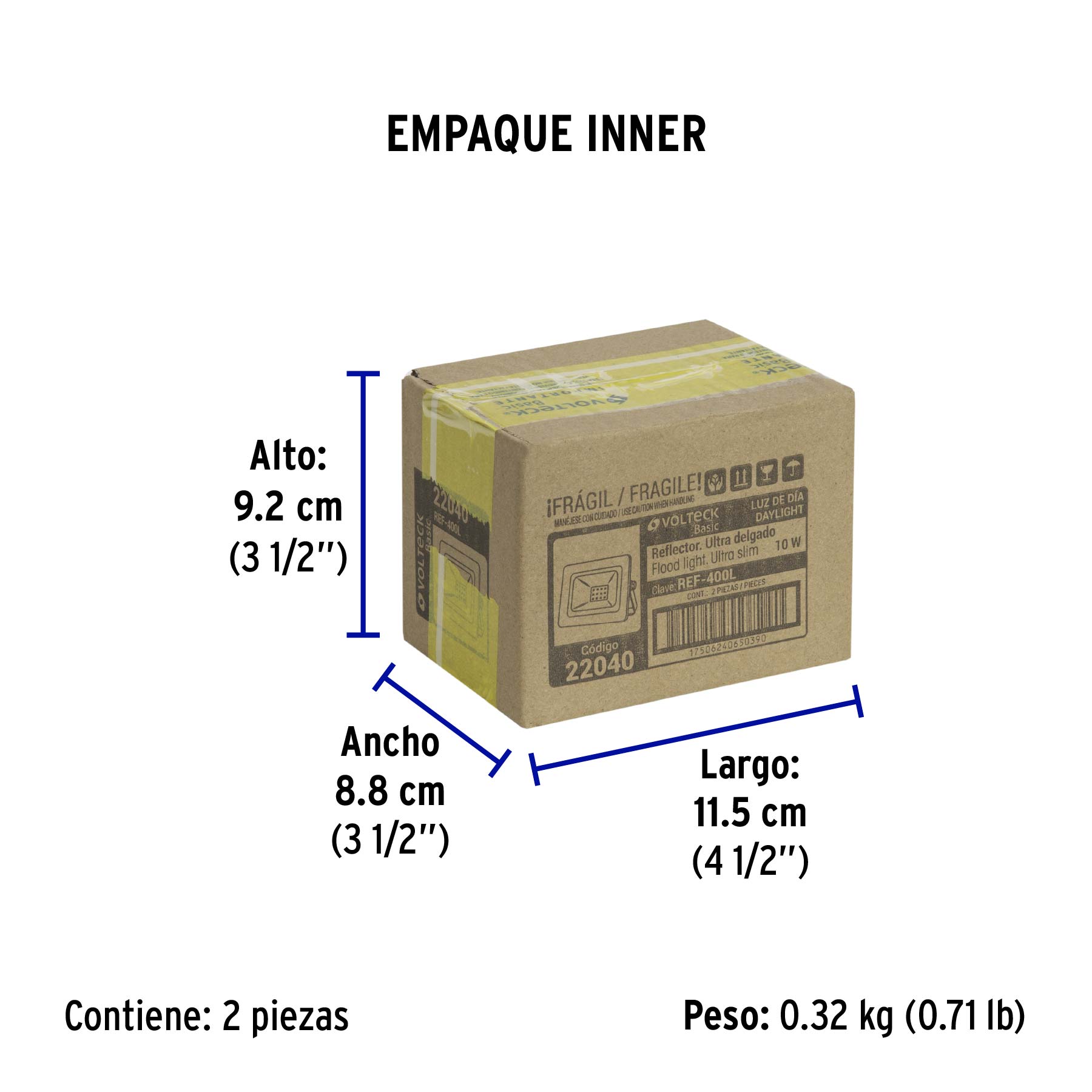 Reflector LED para exteriores 10W 6500K, VOLTECK BASIC | REF-400L | 22040