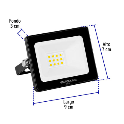 Reflector LED para exteriores 10W 6500K, VOLTECK BASIC | REF-400L | 22040