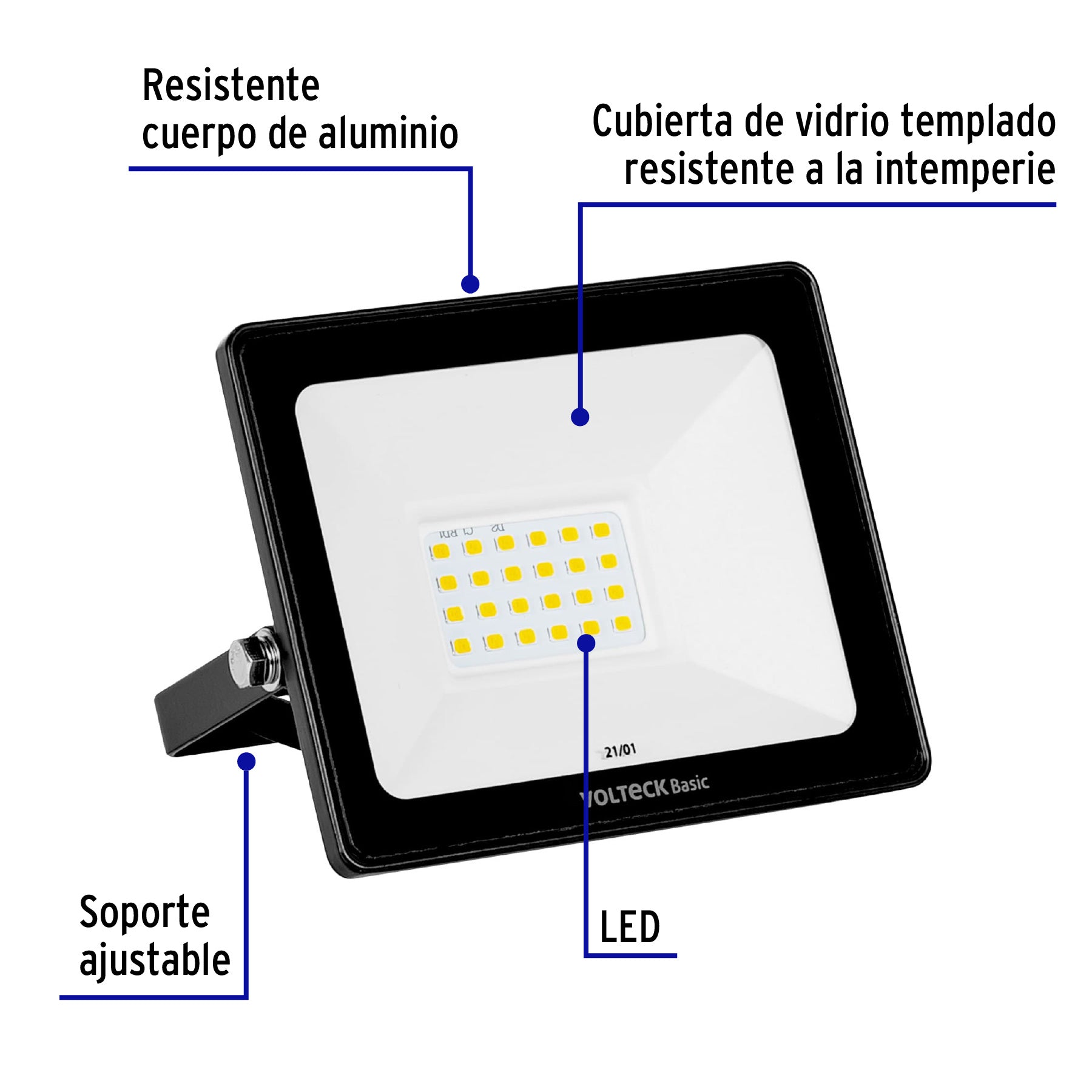 Reflector LED para exteriores 20W 6500K, VOLTECK BASIC | REF-401L | 22041