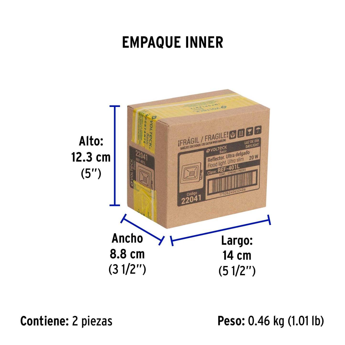 Reflector LED para exteriores 20W 6500K, VOLTECK BASIC | REF-401L | 22041