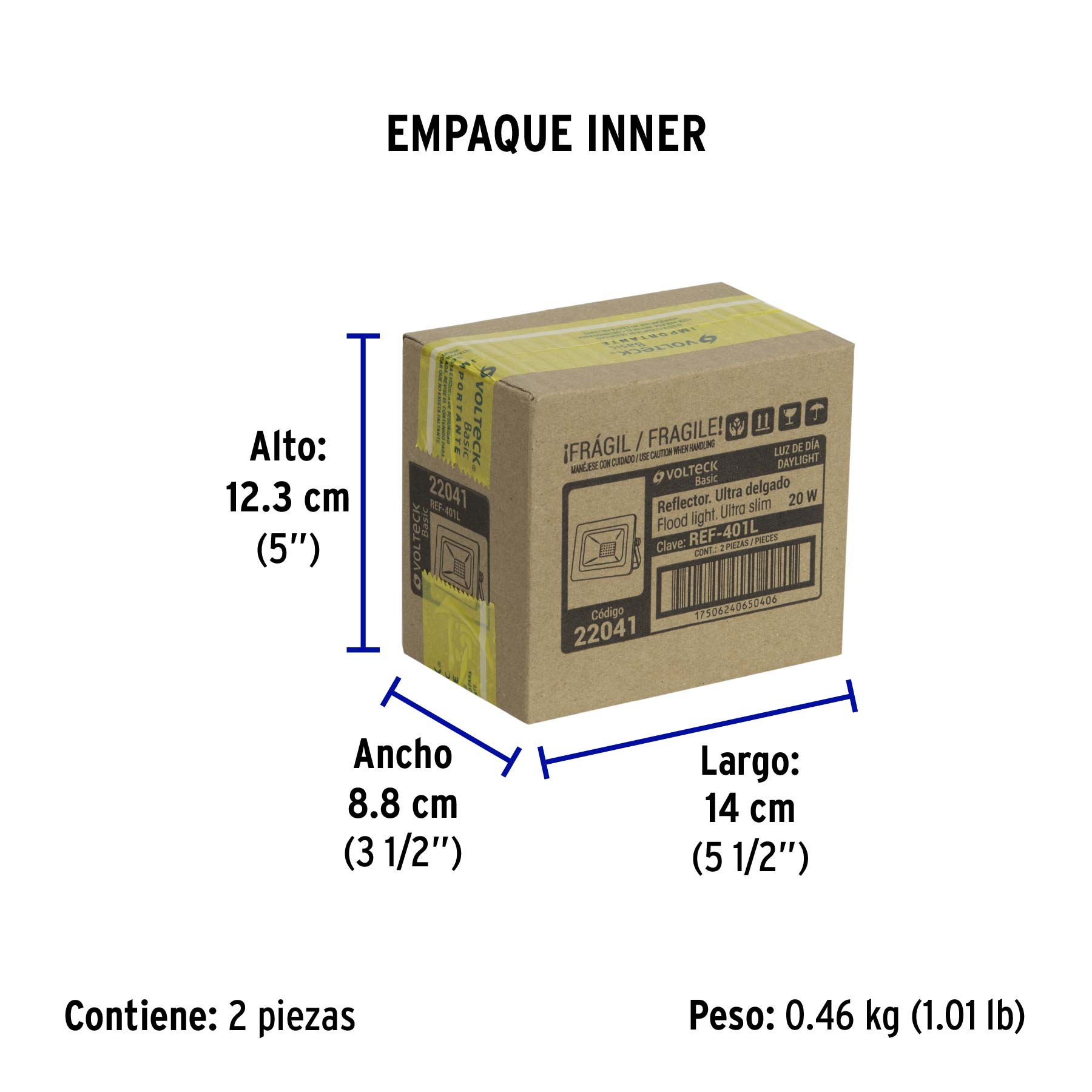 Reflector LED para exteriores 20W 6500K, VOLTECK BASIC | REF-401L | 22041