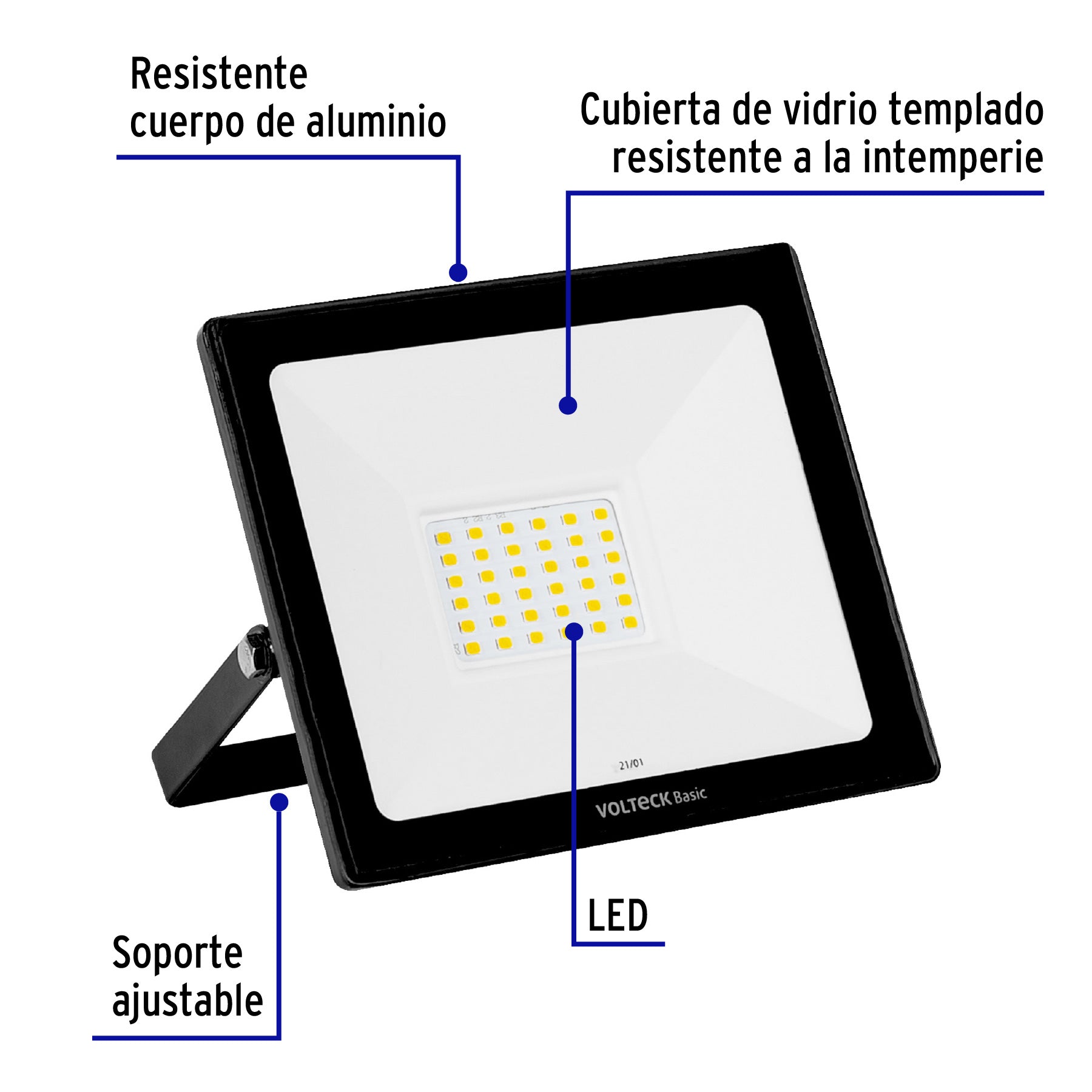 Reflector LED para exteriores 30W 6500K, VOLTECK BASIC | REF-402L | 22042