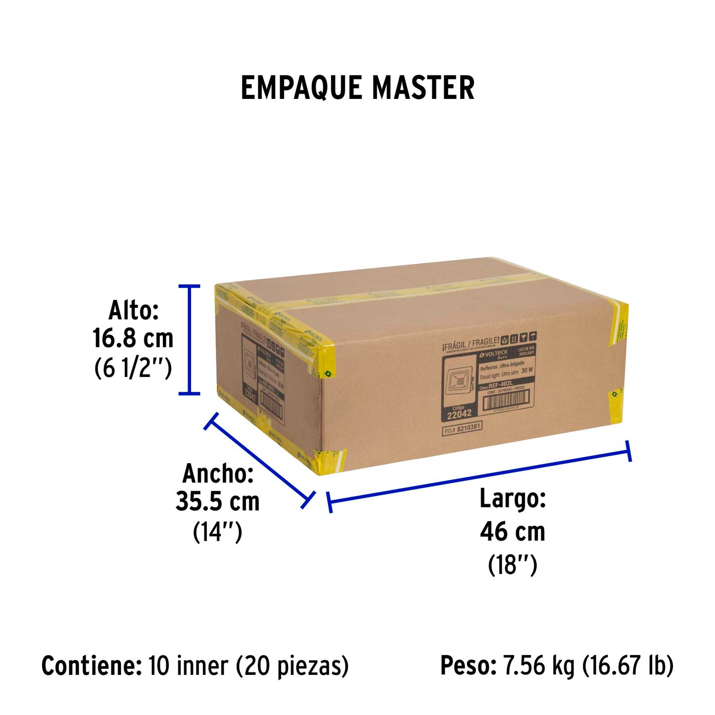 Reflector LED para exteriores 30W 6500K, VOLTECK BASIC | REF-402L | 22042