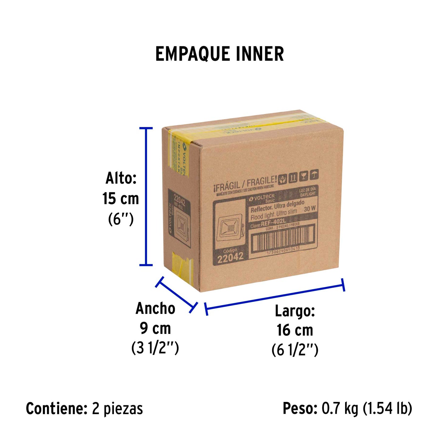 Reflector LED para exteriores 30W 6500K, VOLTECK BASIC | REF-402L | 22042