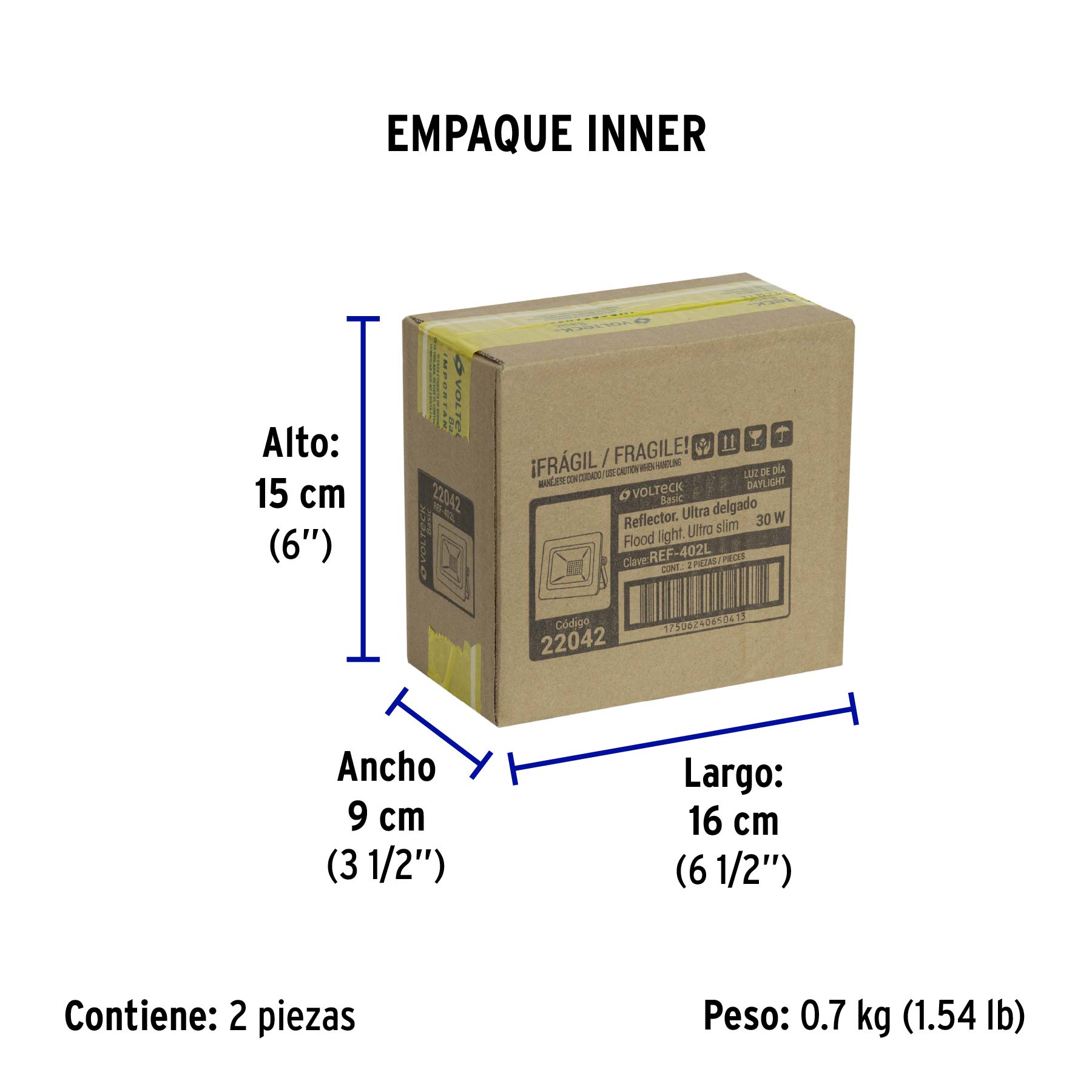 Reflector LED para exteriores 30W 6500K, VOLTECK BASIC | REF-402L | 22042