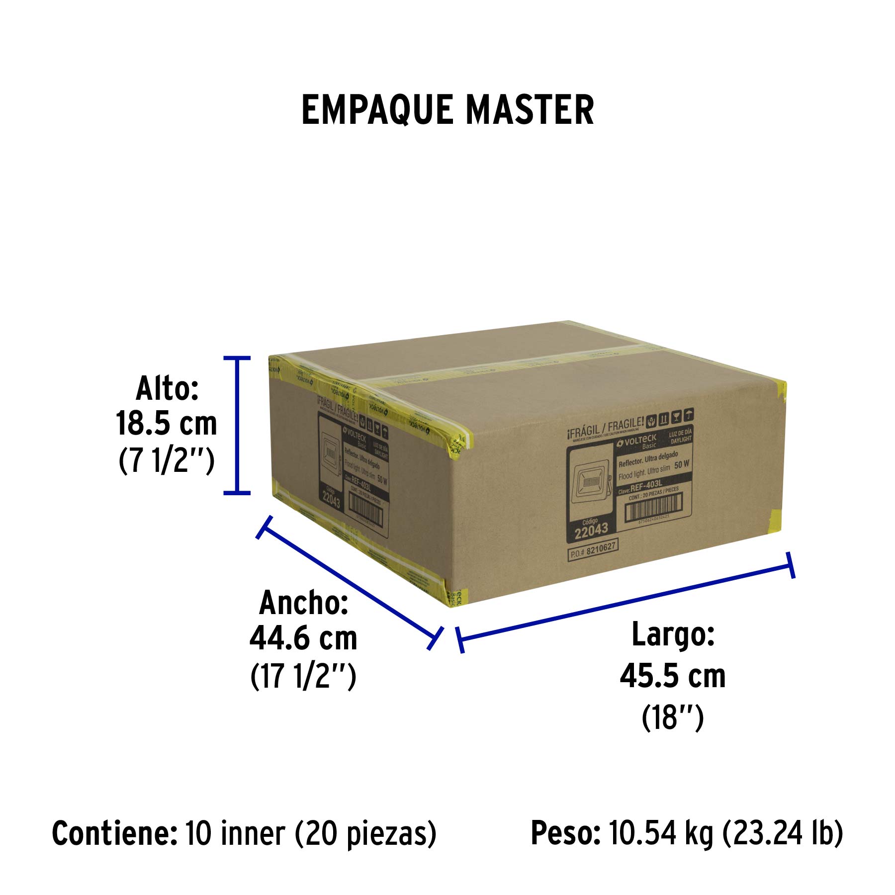 Reflector LED para exteriores 50W 6500K, VOLTECK BASIC | REF-403L | 22043