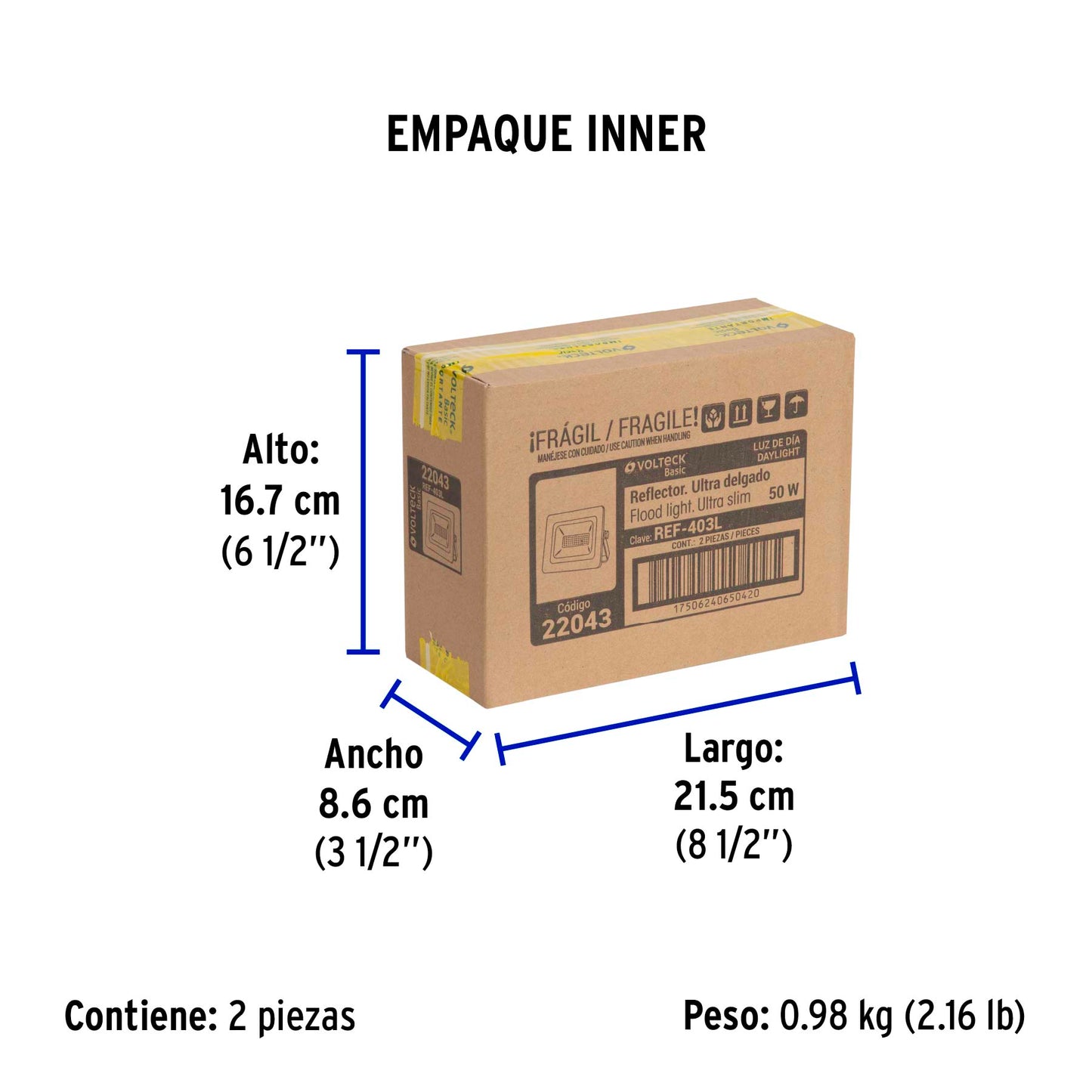 Reflector LED para exteriores 50W 6500K, VOLTECK BASIC | REF-403L | 22043