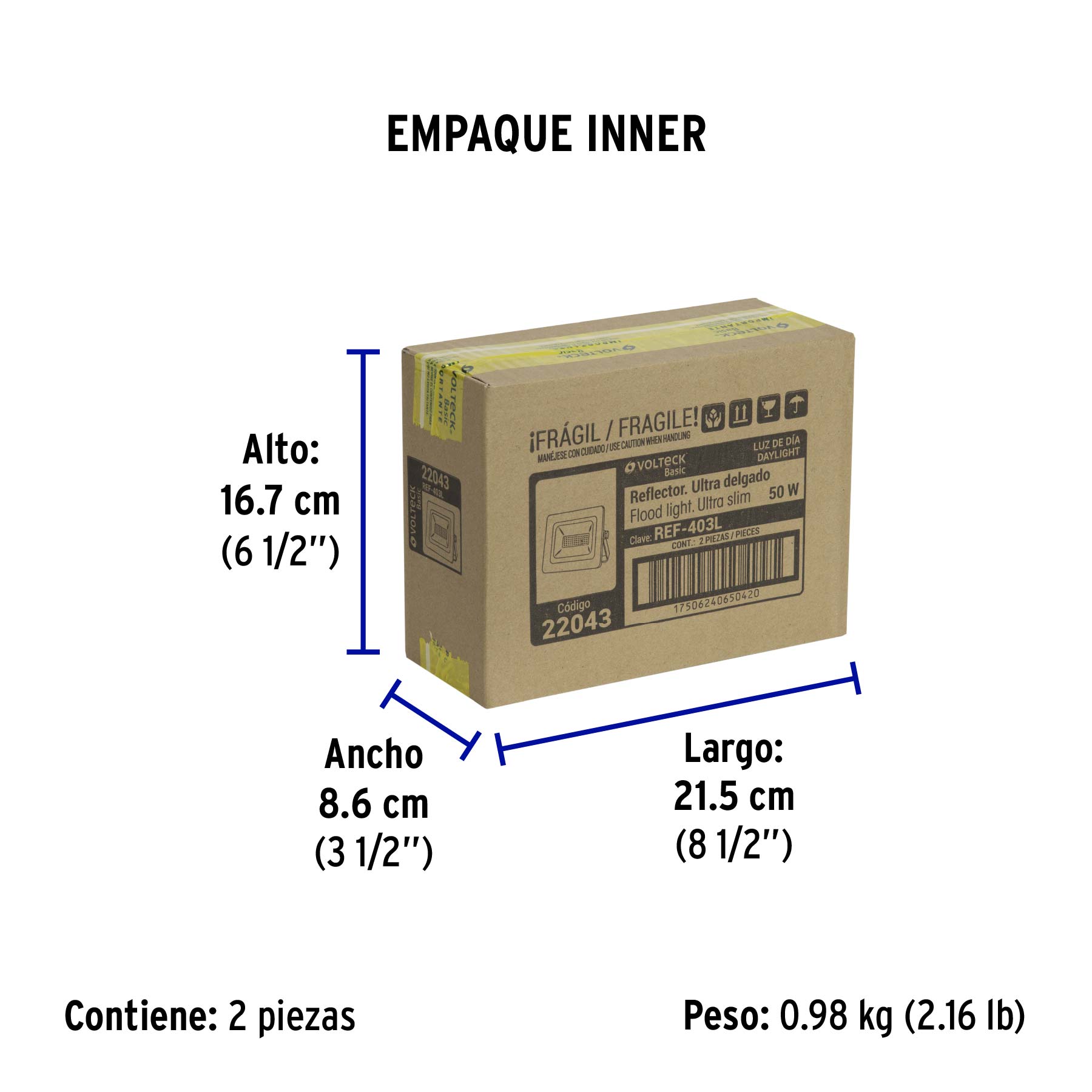 Reflector LED para exteriores 50W 6500K, VOLTECK BASIC | REF-403L | 22043