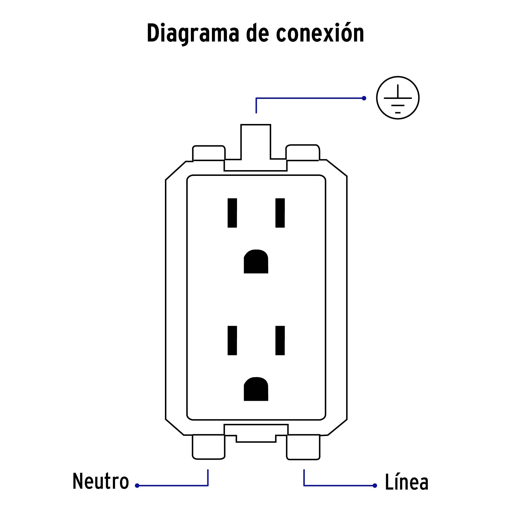 Contacto dúplex, 2 polos + tierra, Volteck Basic | CODO-B | 25076