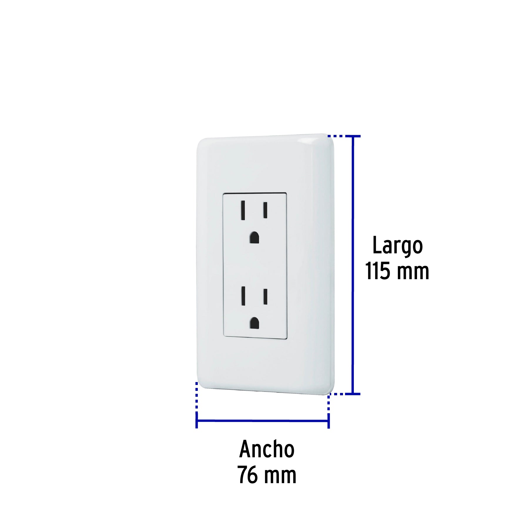 Contacto dúplex, 2 polos + tierra, Volteck Basic | CODO-B | 25076