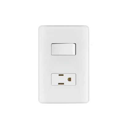 Placa armada contacto e interruptor sencillo, Volteck Basic | PA-APCO-B | 25077