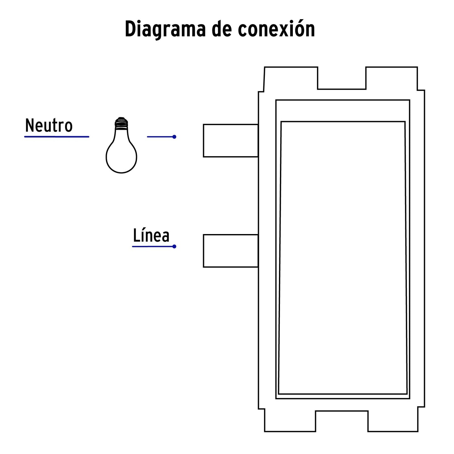 Placa armada con 1 interruptor sencillo, Volteck Basic | PA-APSE-B | 25078