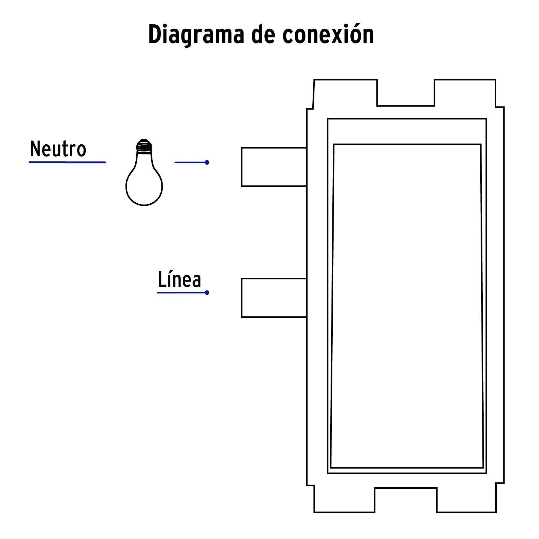 Placa armada con 1 interruptor sencillo, Volteck Basic | PA-APSE-B | 25078