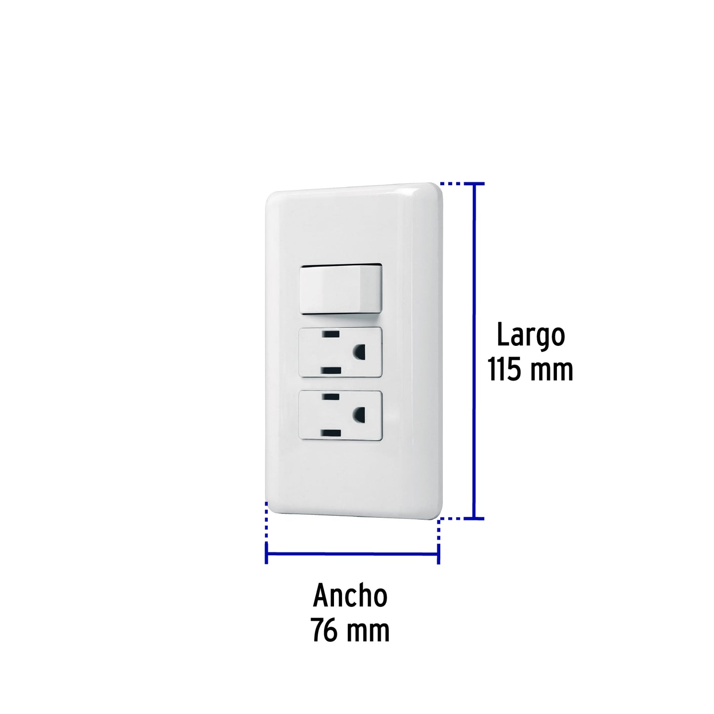 Placa armada 2 contactos e interruptor sencillo, Basic | PA-APCO-B3 | 25079