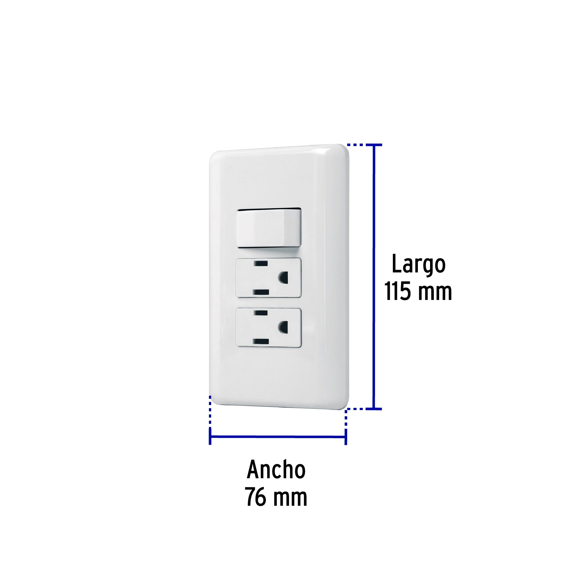 Placa armada 2 contactos e interruptor sencillo, Basic | PA-APCO-B3 | 25079