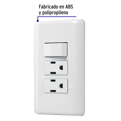 Placa armada 2 contactos e interruptor sencillo, Basic | PA-APCO-B3 | 25079
