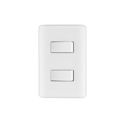 Placa armada con 2 interruptores sencillos, Volteck Basic | PA-APDO-B | 25080