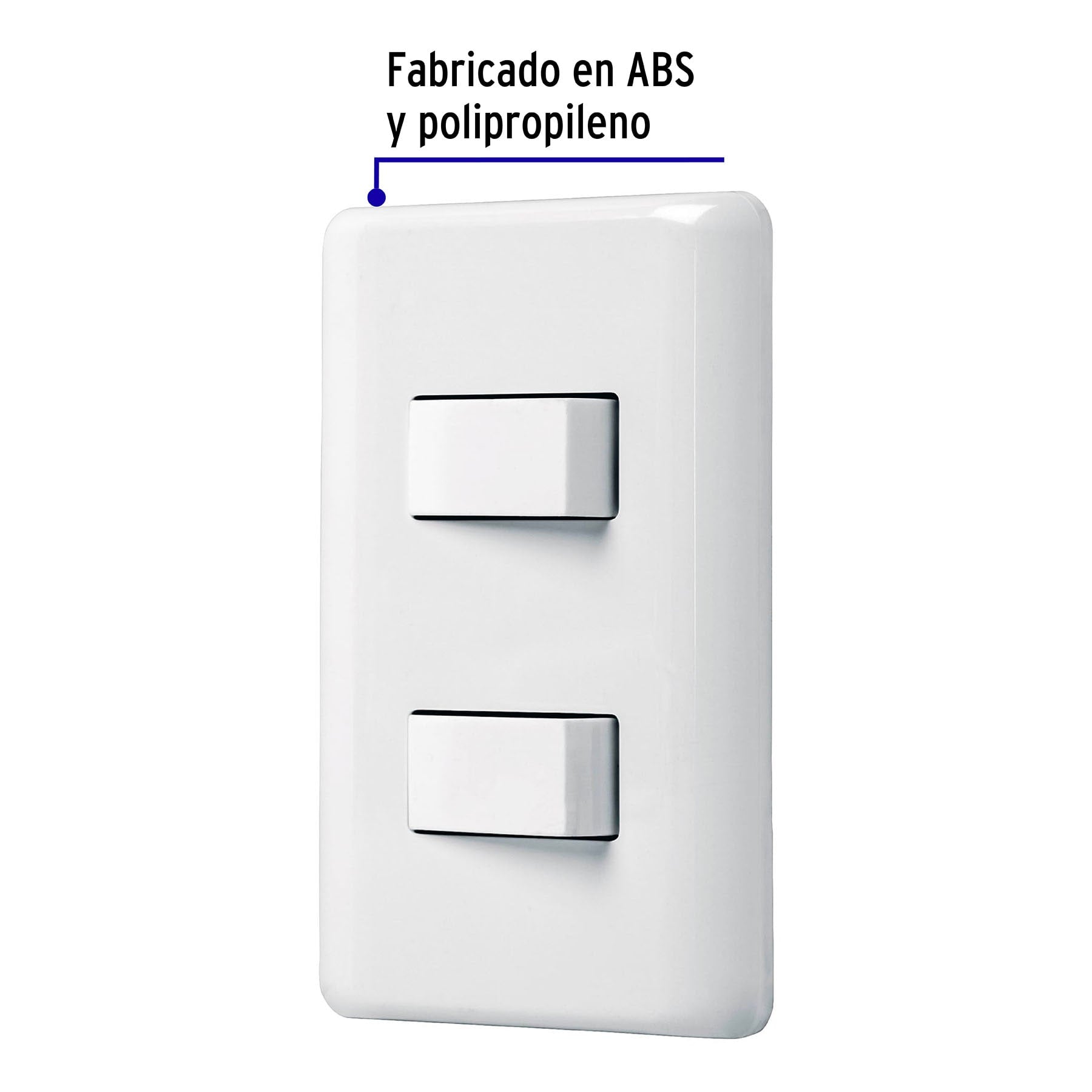 Placa armada con 2 interruptores sencillos, Volteck Basic | PA-APDO-B | 25080